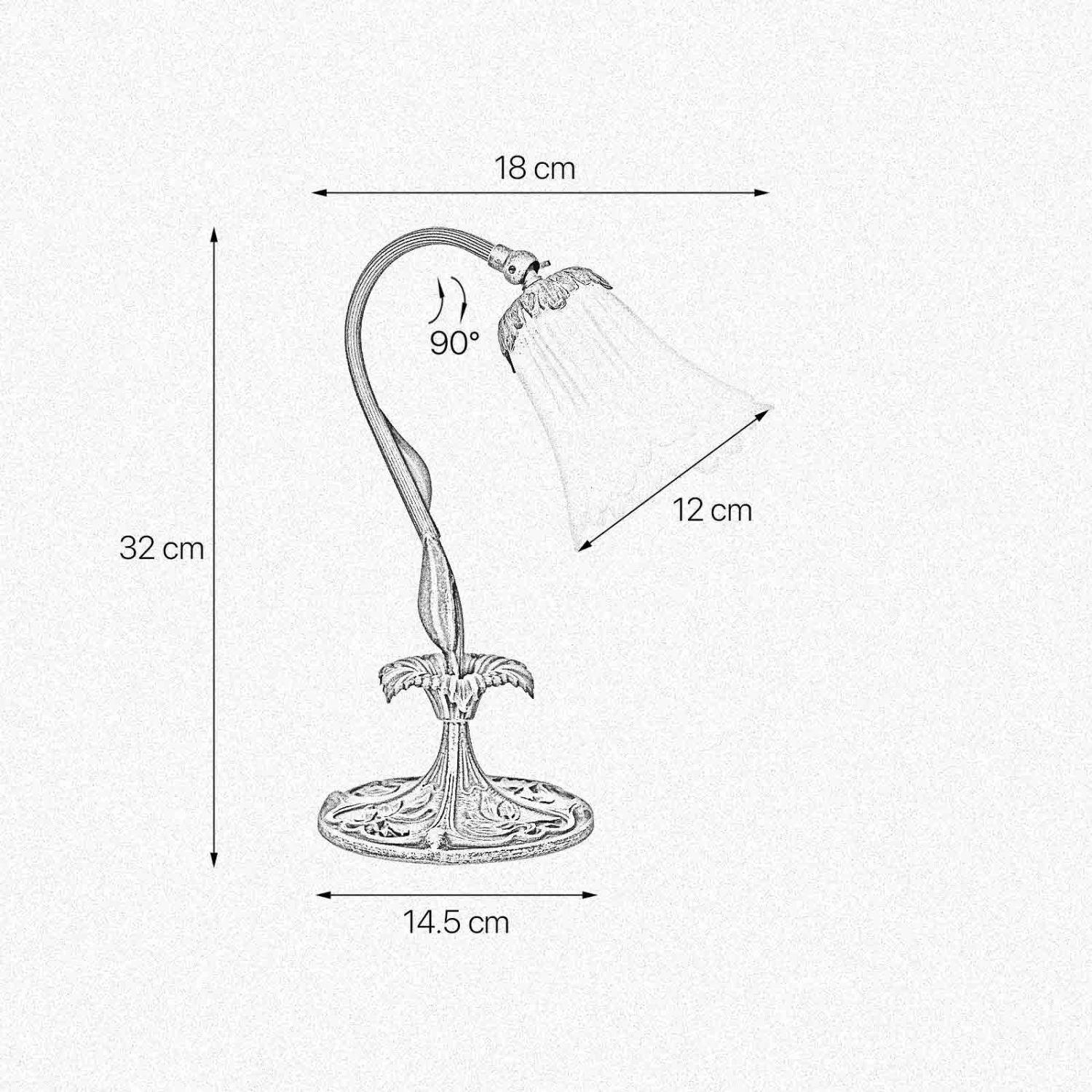 Lampe de chevet florale Blanc