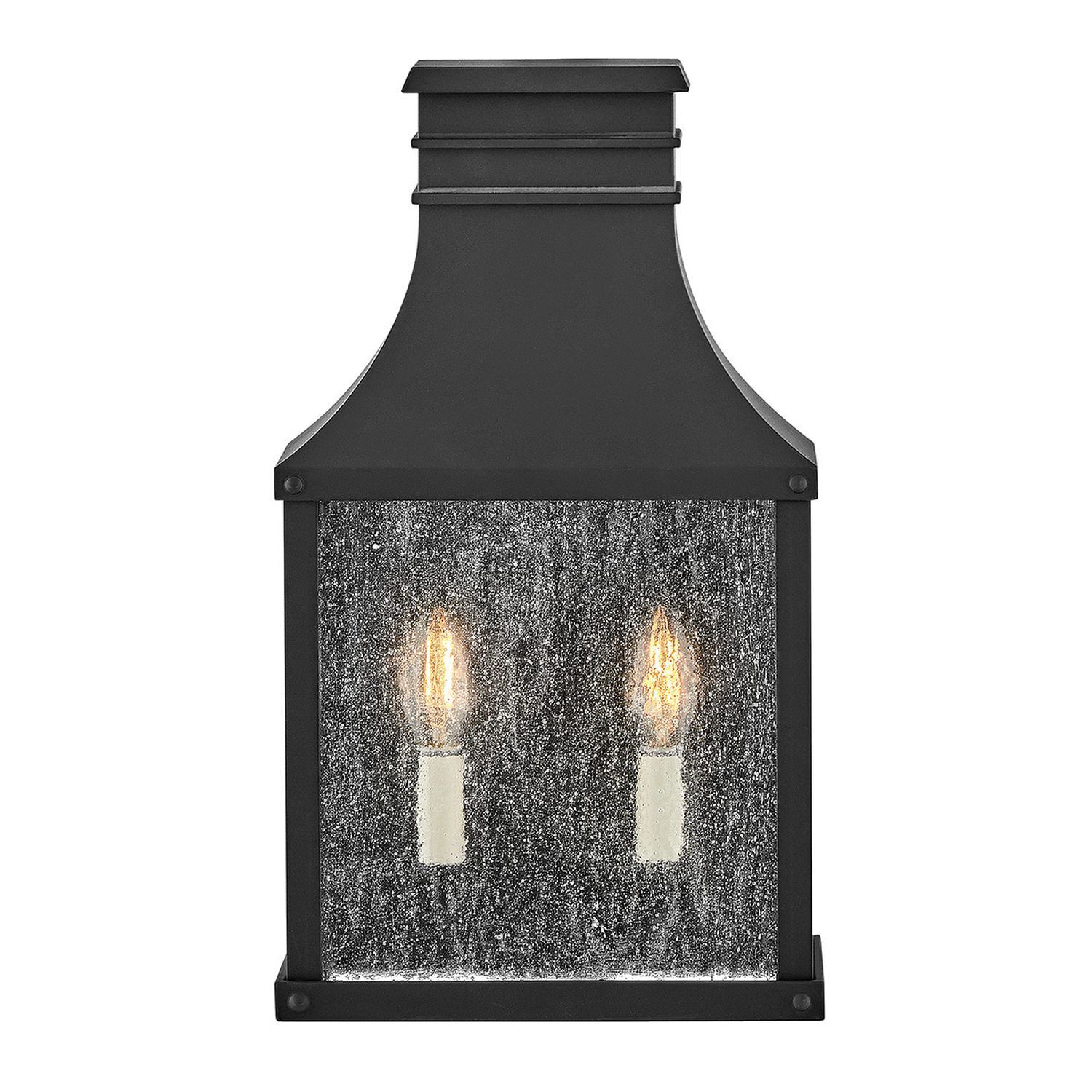 Lampe d'extérieur Mur Vintage H : 44 cm IP44 noir antique 2x E14