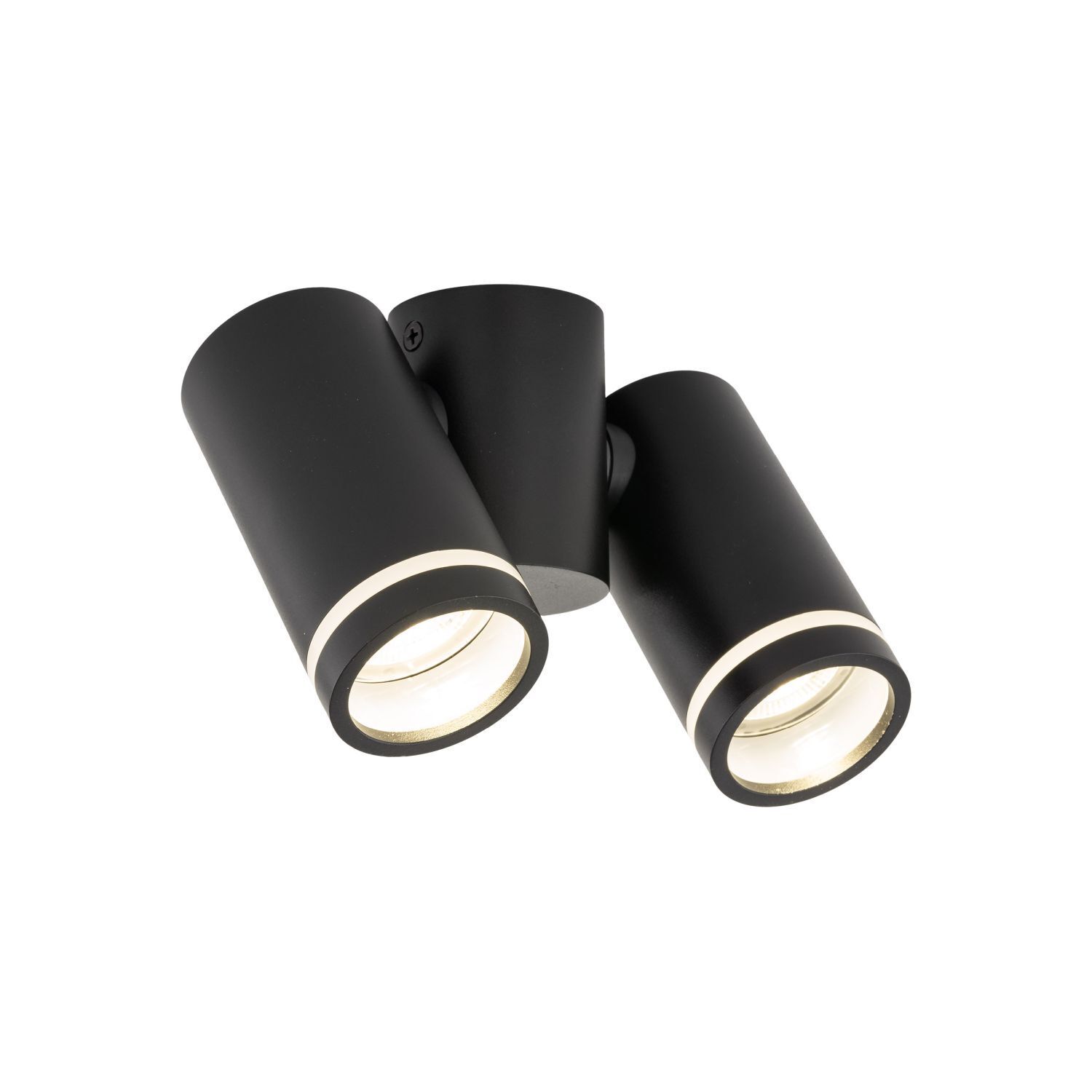 Spot de plafond métal petit L : 17 cm noir 2x GU10