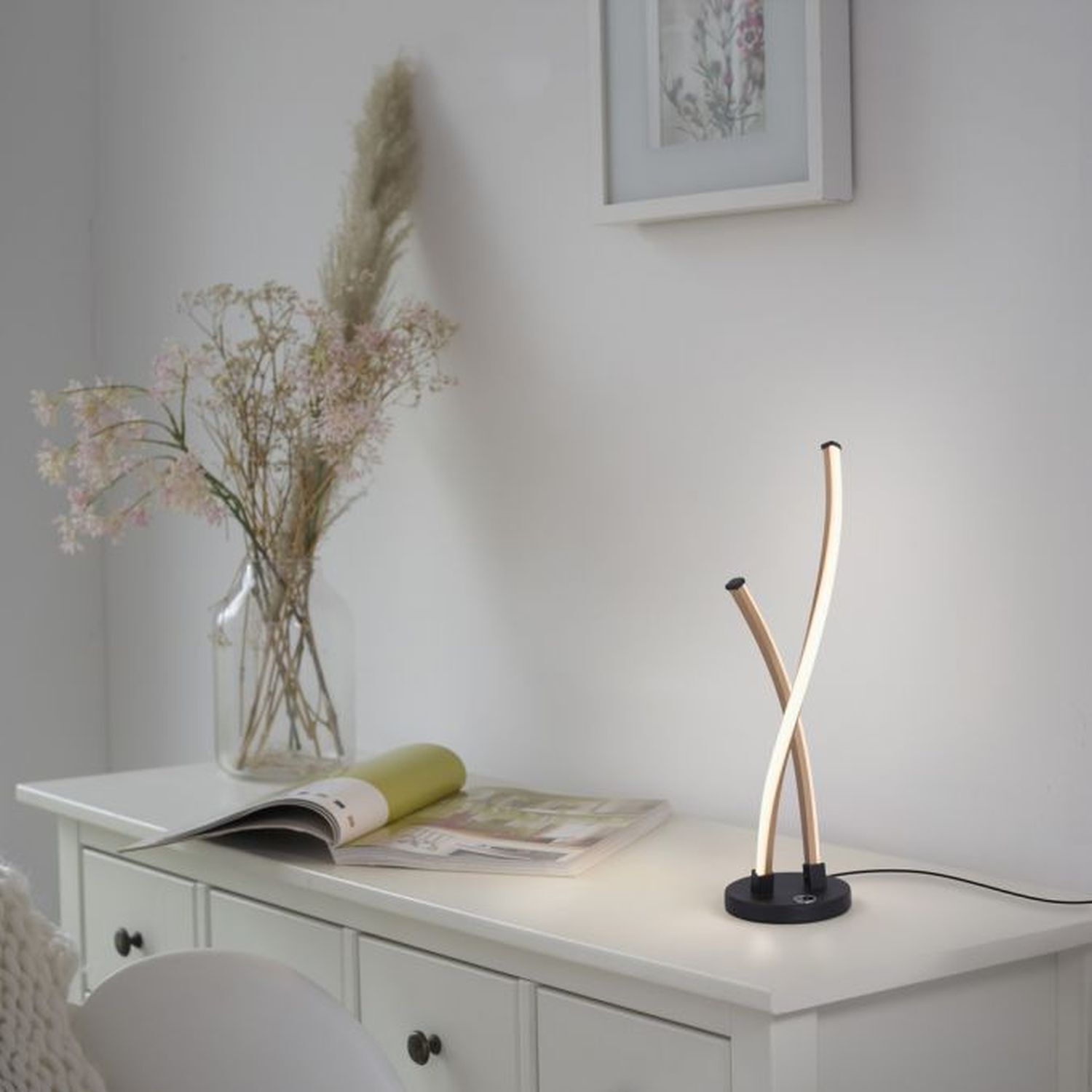 Lampe, Mobiliar, Tabelle, Schreibtisch, Blumen-Arrangement