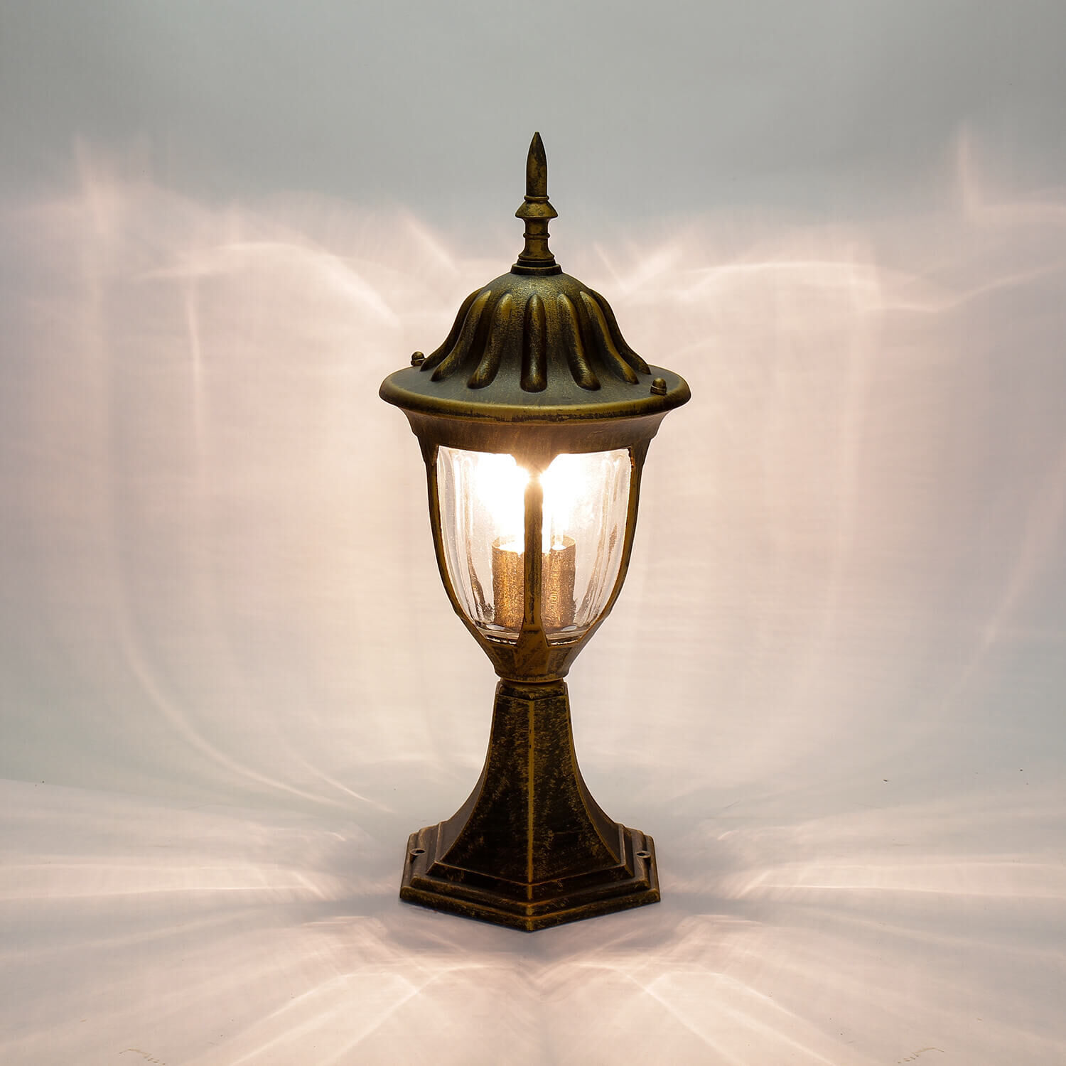 Lampe de socle extérieure Rustique en or 43 cm IP43 Lampe, Lampenschirm