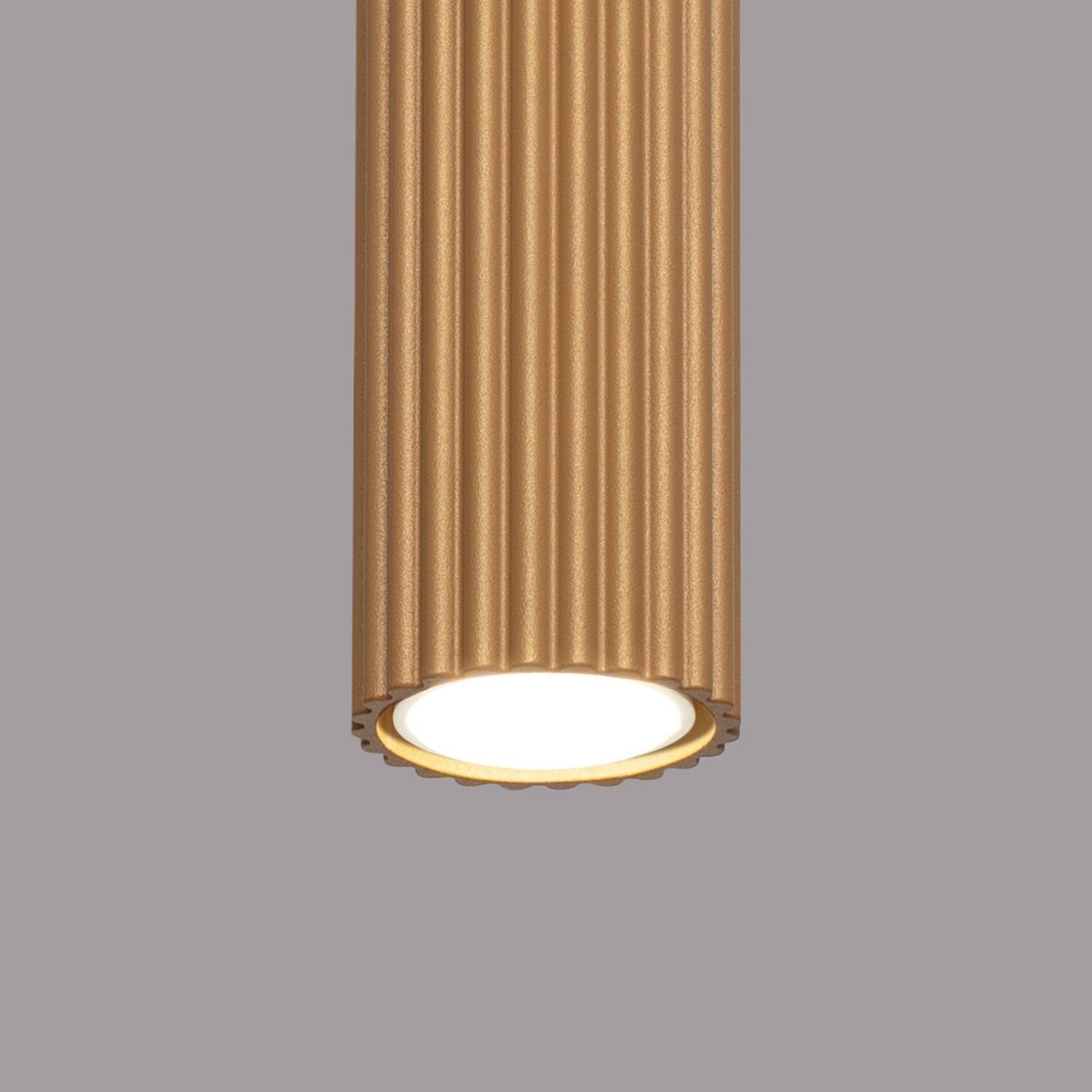 Plafonnier GU10 Ø 6,5 cm étroit H : 20 cm en or apparent