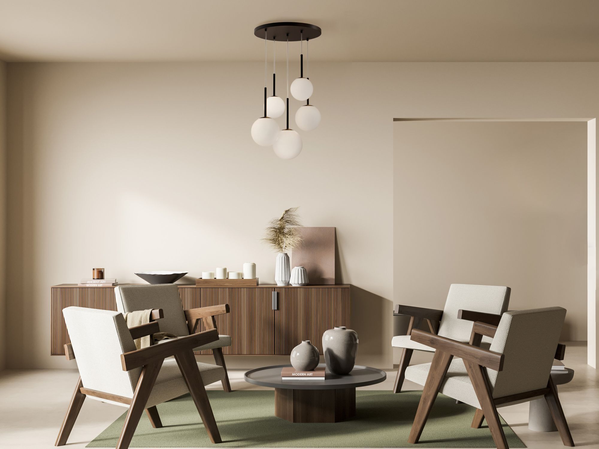 Hängeleuchte Metall Glas B: 45 cm H: max. 222,5 cm E14 Speisesaal, Esstisch, Tisch, Innenarchitektur, Inneneinrichtung