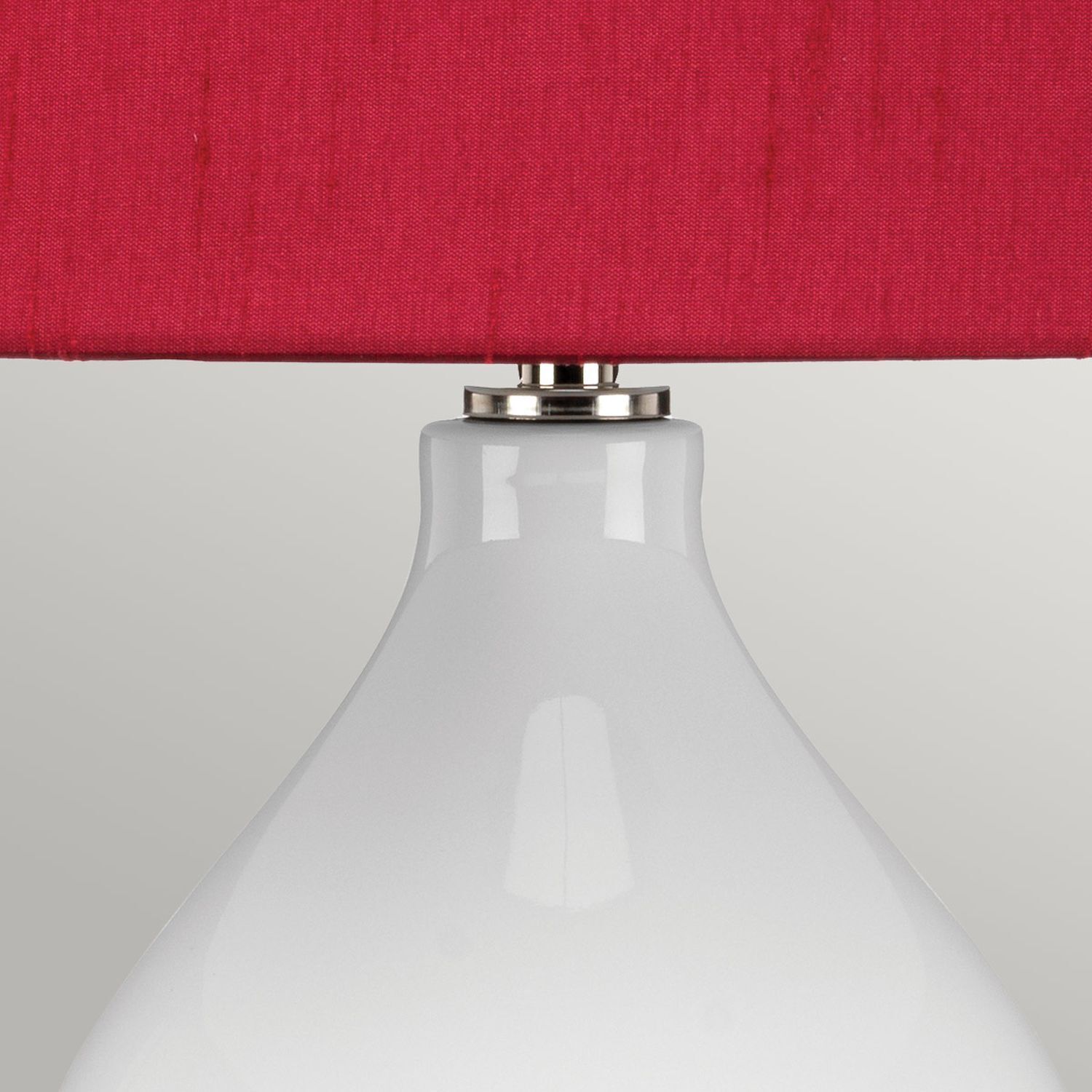 Lampe de chevet tissu céramique 64 cm de haut rouge blanc