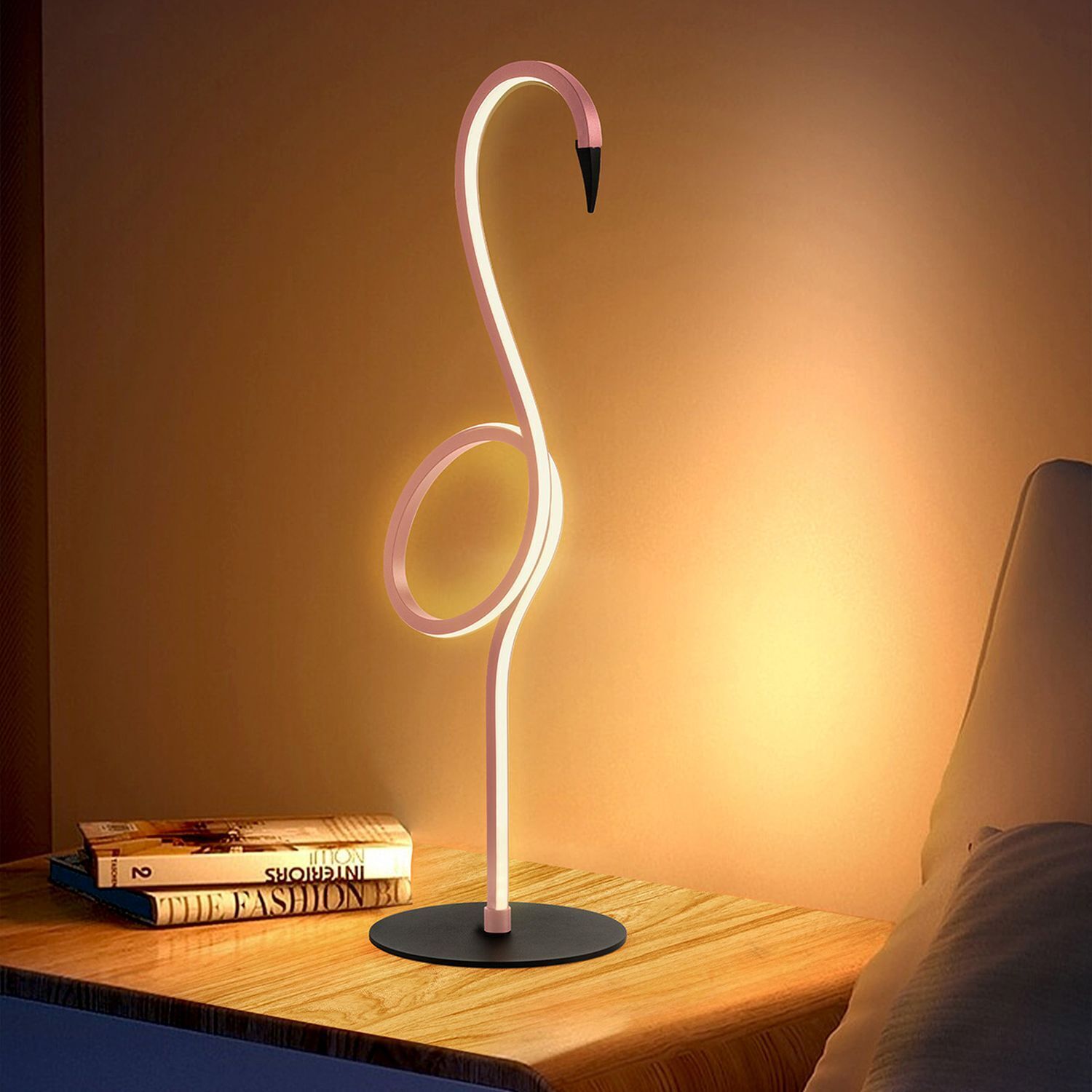 Lampe de table LED Flamingo 3000 K métal hauteur 50 cm rose