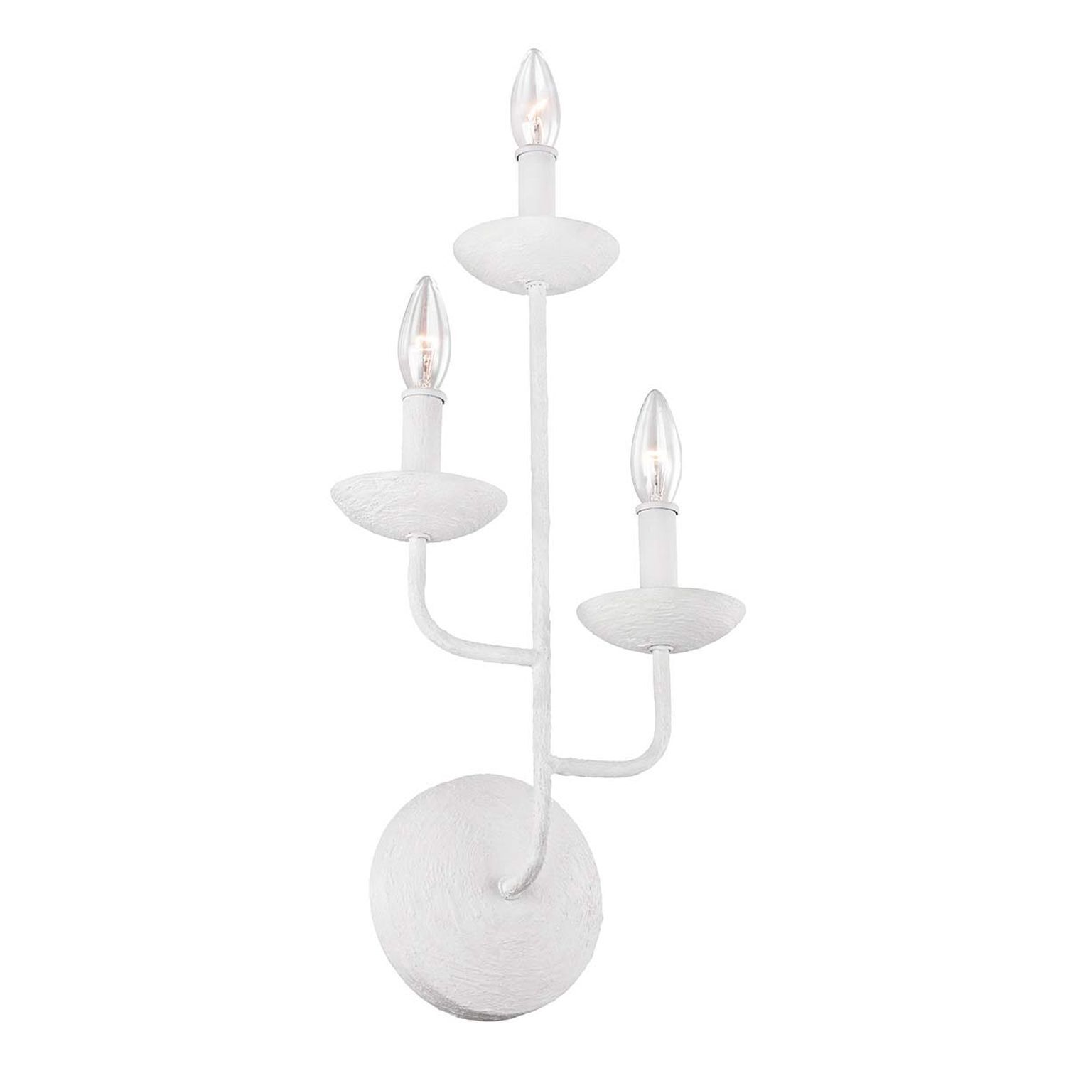 Applique métallique hauteur 61 cm blanc E14 3 flammes EIRA