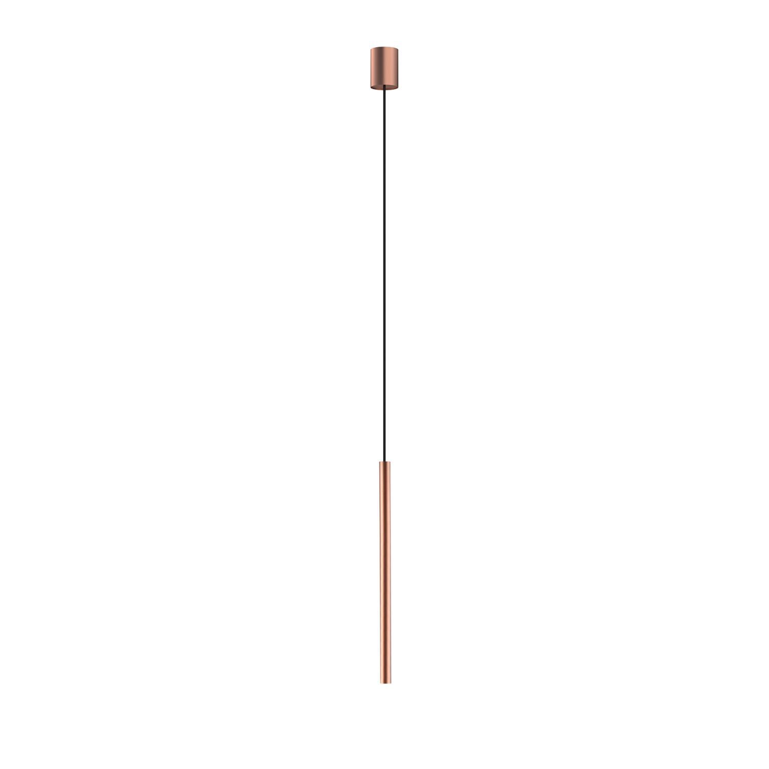 Suspension étroite G9 Ø 2,5 cm en cuivre mat métal moderne