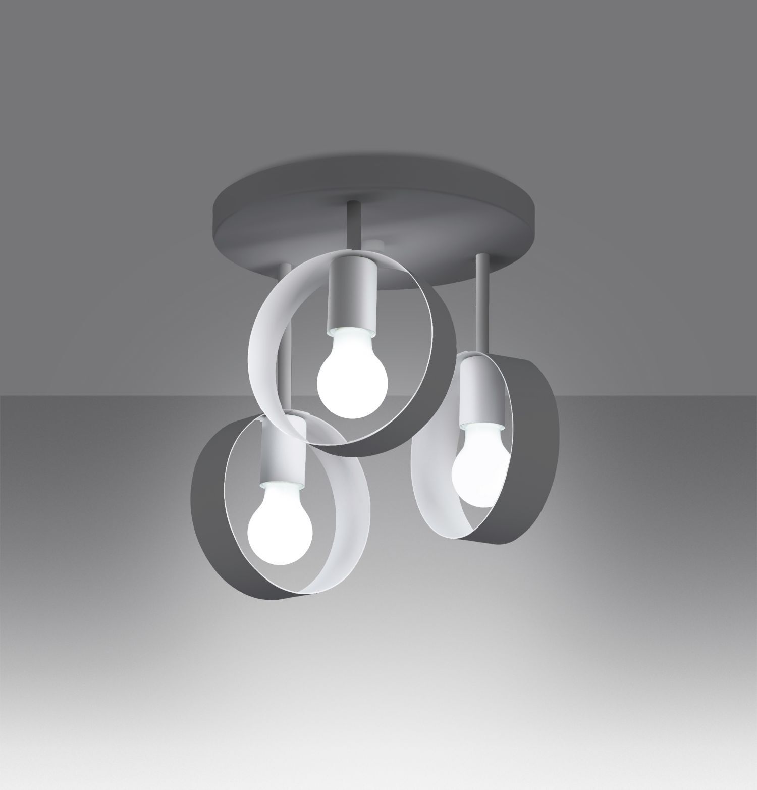 Plafonnier Blanc Ø 30 cm 3-flamme E27 Métal Moderne