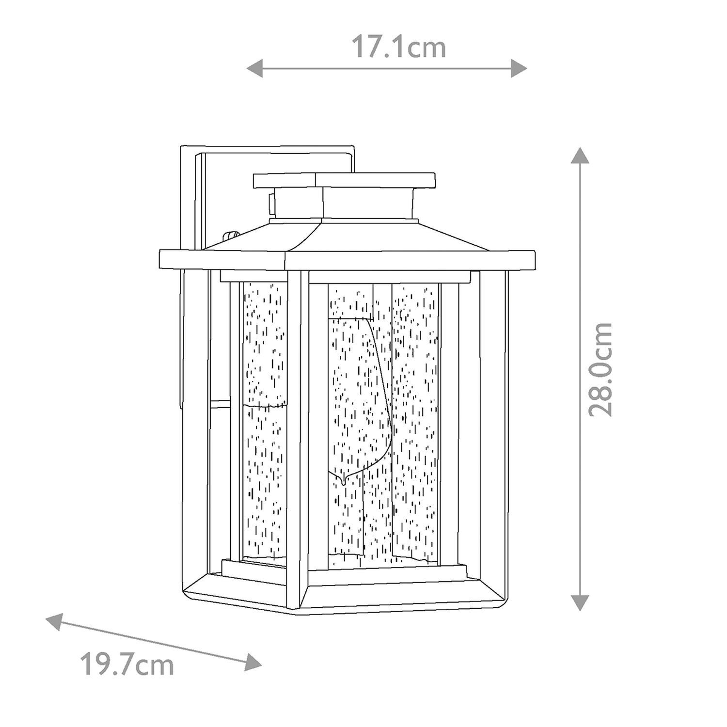 Lampe d'extérieur murale E27 IP44 28 cm de haut noir vintage Lampe, Laterne