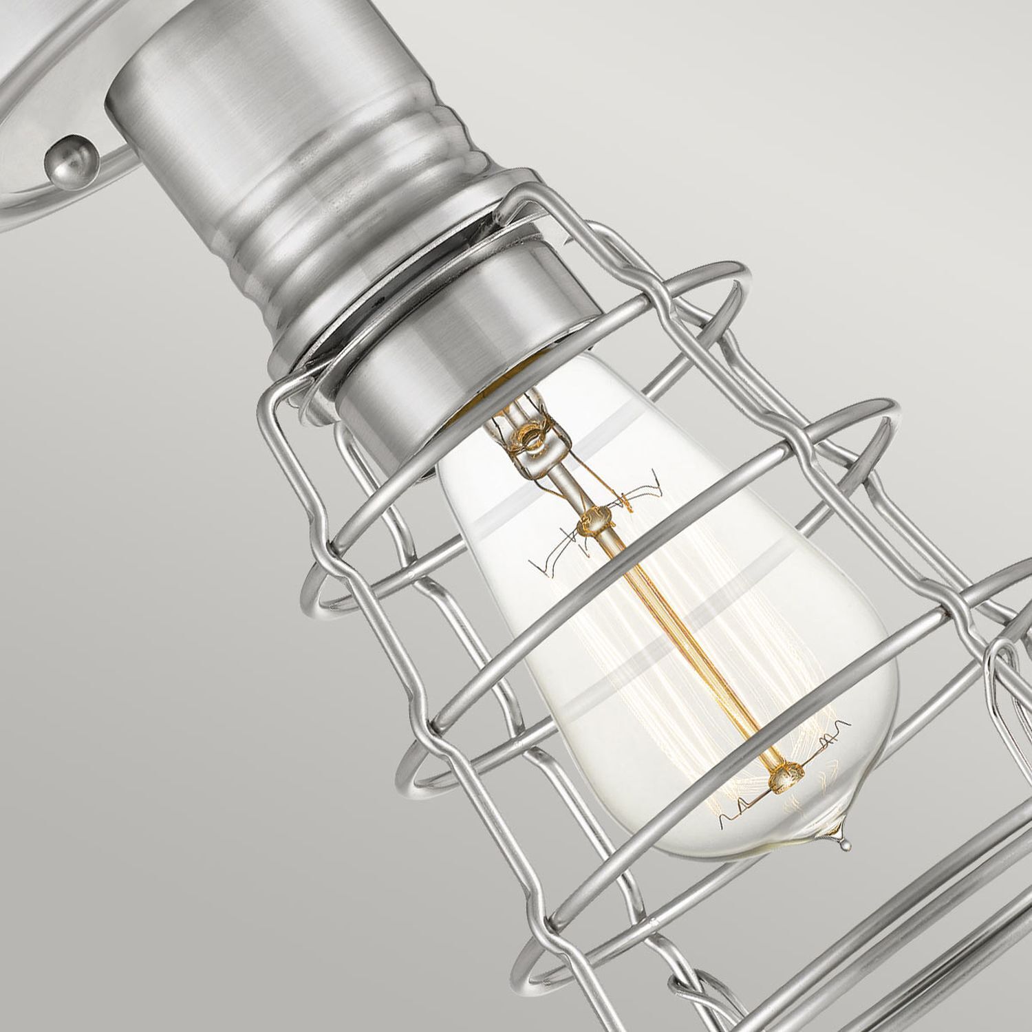 Deckenleuchte Metall Ø 14,5 cm klein Nickel gebürstet Glühbirne, Edison-Glühbirne, Glasbirne, Leuchtmittel, Kühl?