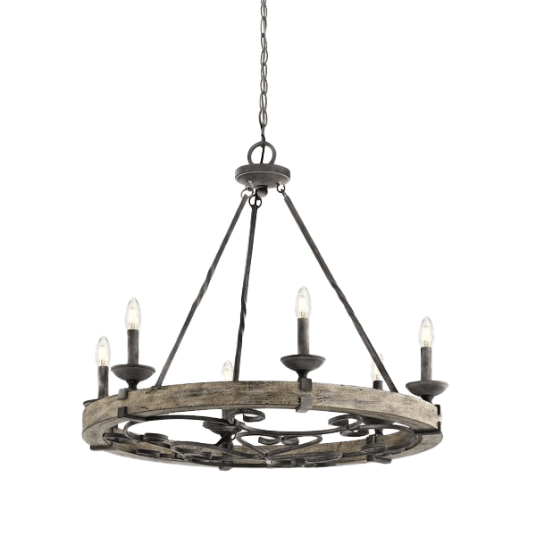 Kronleuchter Holz hängende lampe, kranzlampe, eisen, creme-braun, kandellaberknopf?