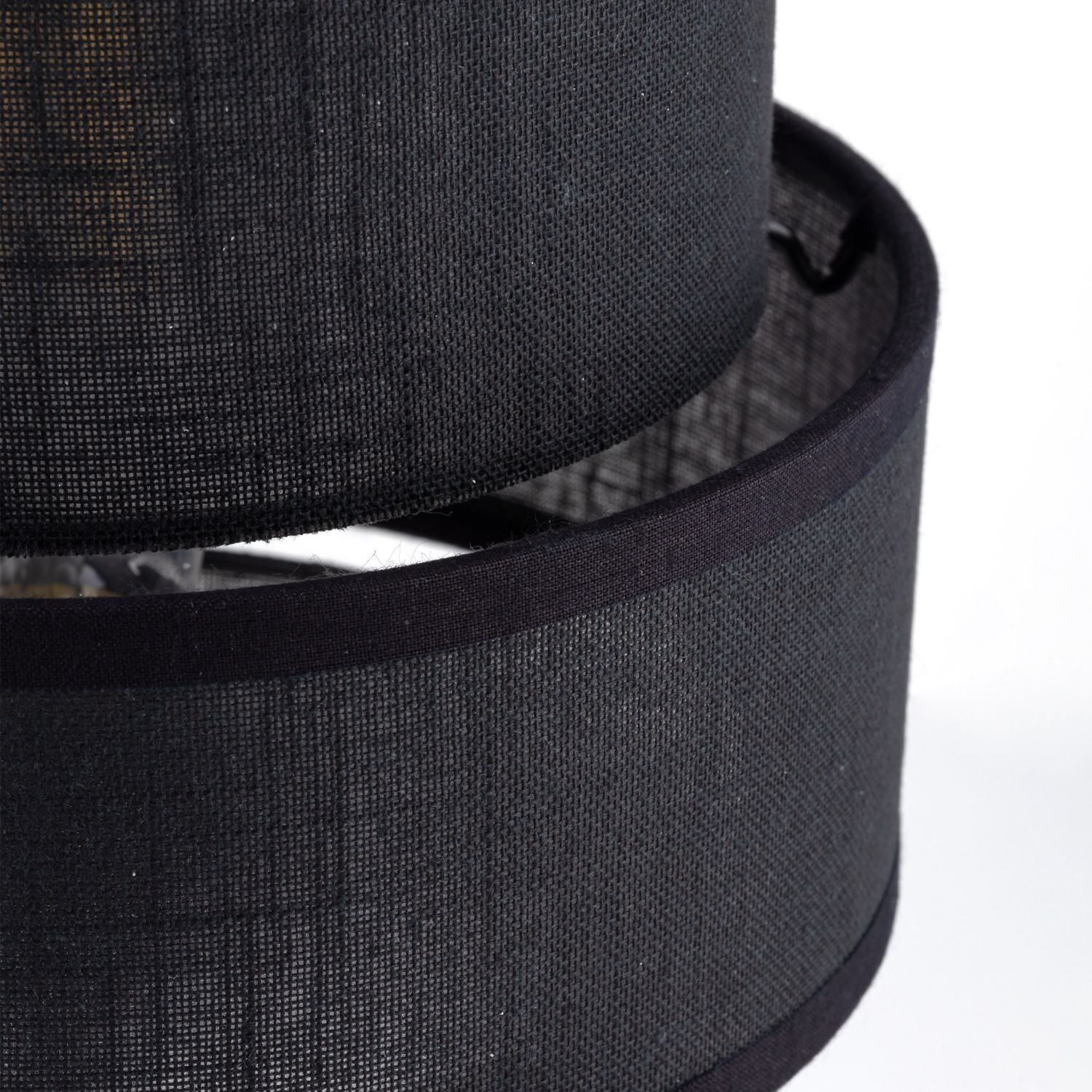 Lampe de table noire 38 cm de haut Tissu Métal E27 GREET
