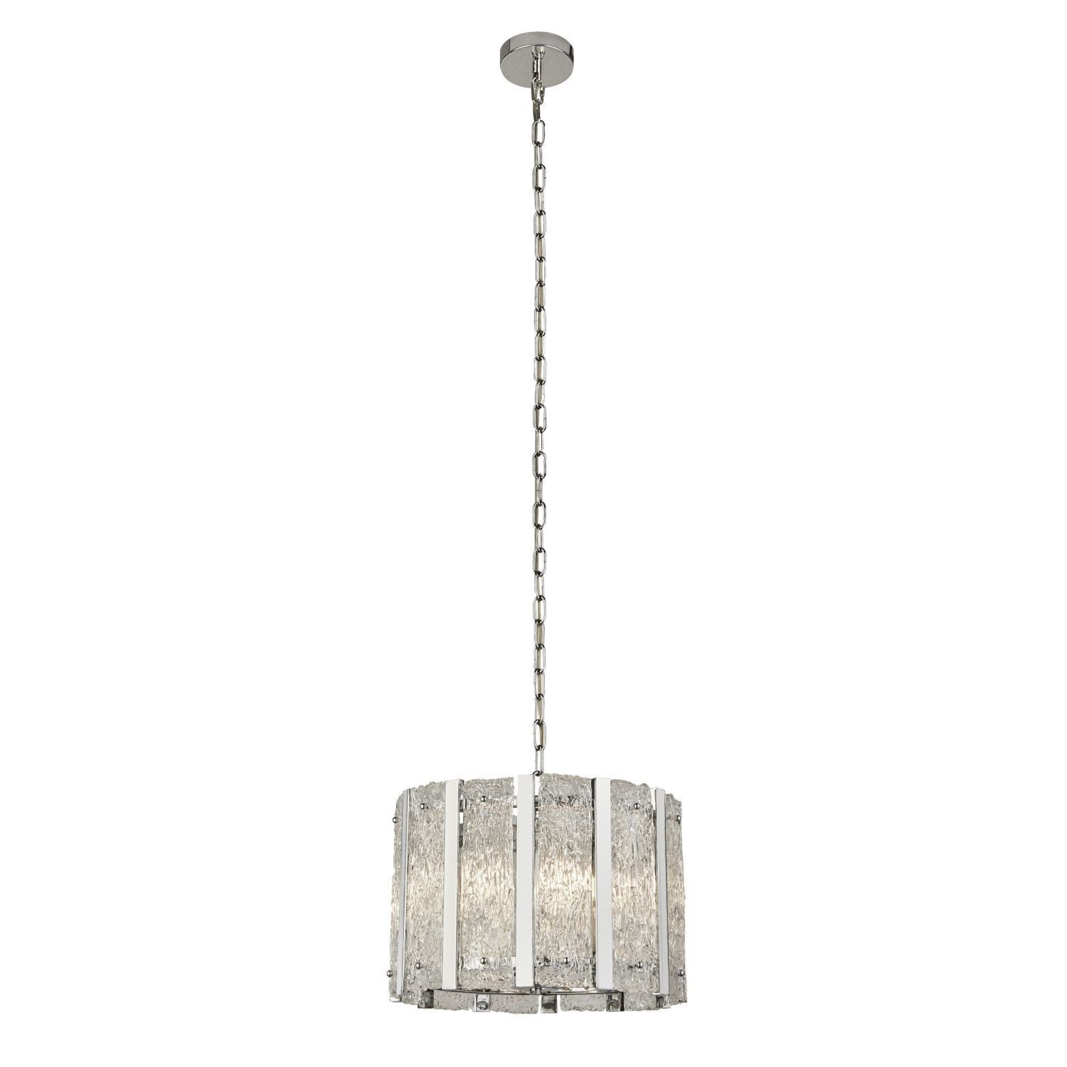 Lampe à suspendre ronde verre de pluie métal E14 Ø39 cm Moderne