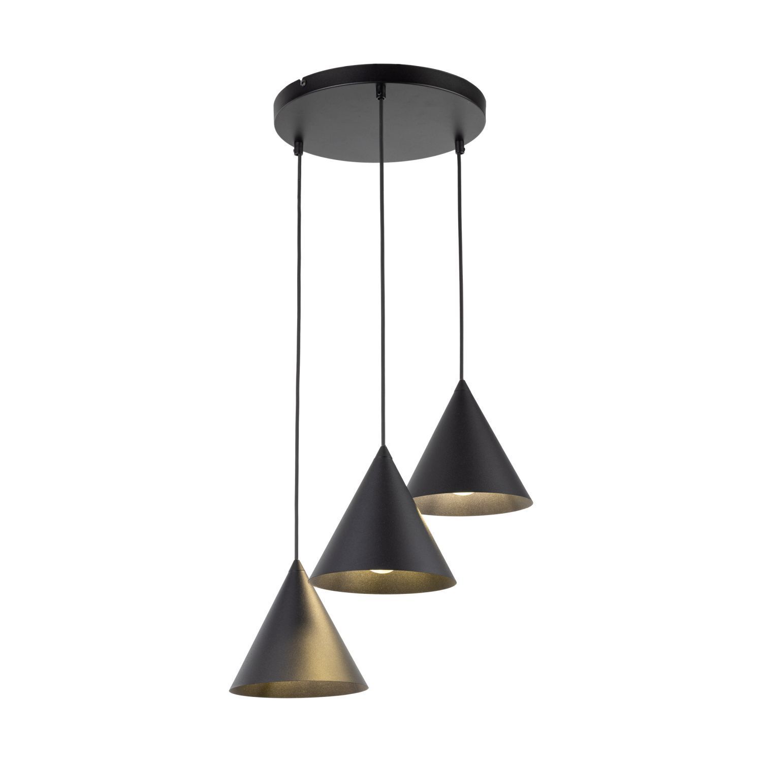 Hängelampe Schwarz verstellbar 3-flammig E27 Ø 42 cm CODY Lampe, Kronleuchter