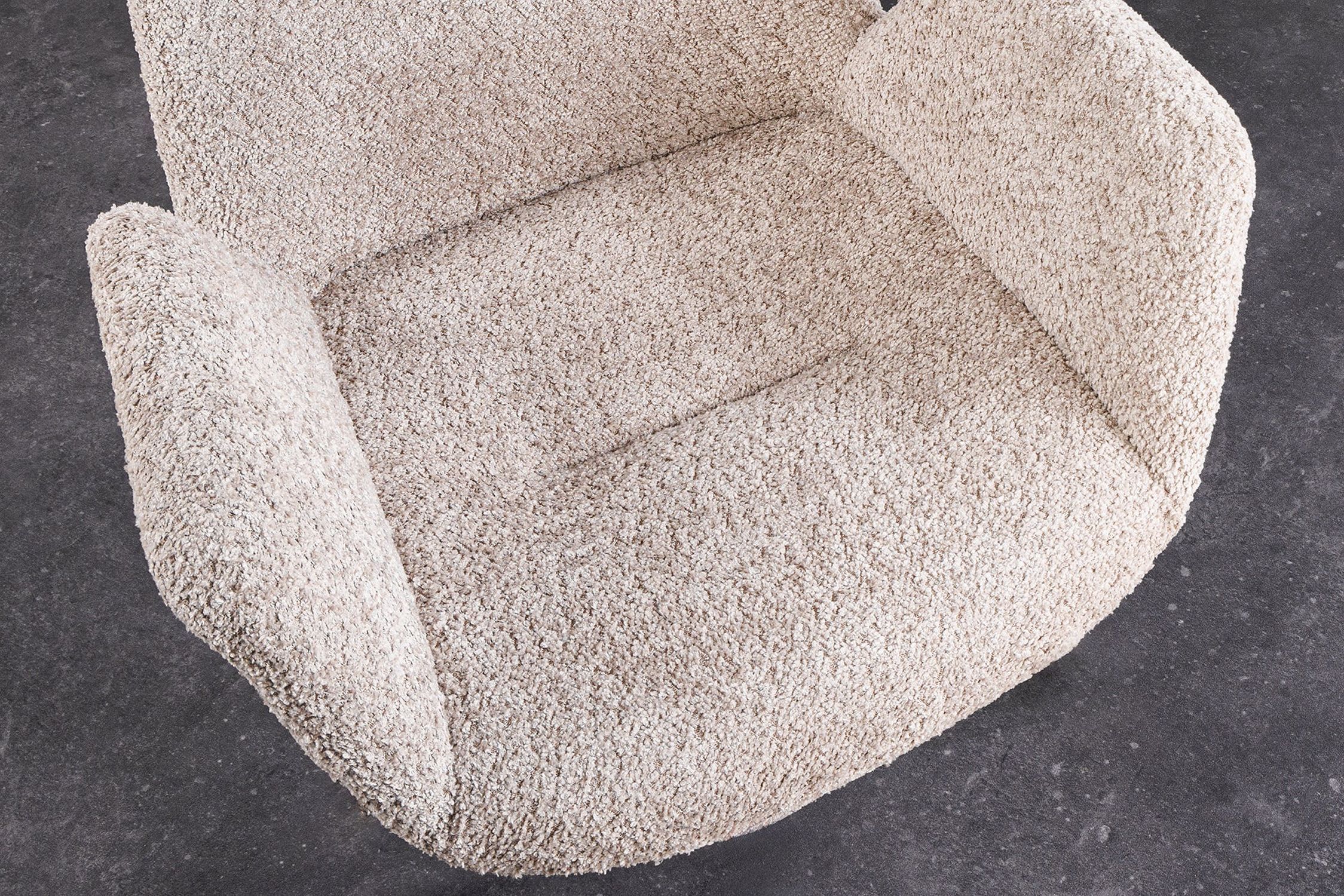 Esszimmerstuhl Bouclé Holz in Beige Natur Skandinavisch Moebel, Stuhl, Sessel