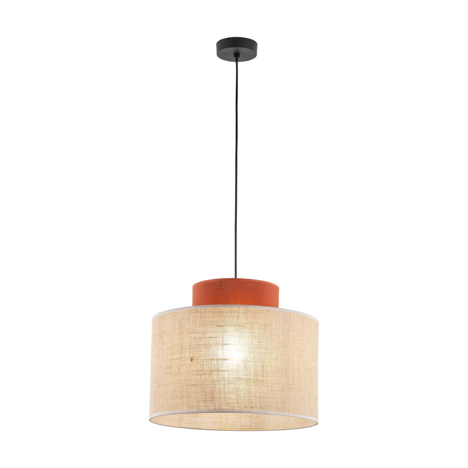 Lampe à suspendre ronde Ø 38 cm H : max. 170 cm E27 Jute Tissu