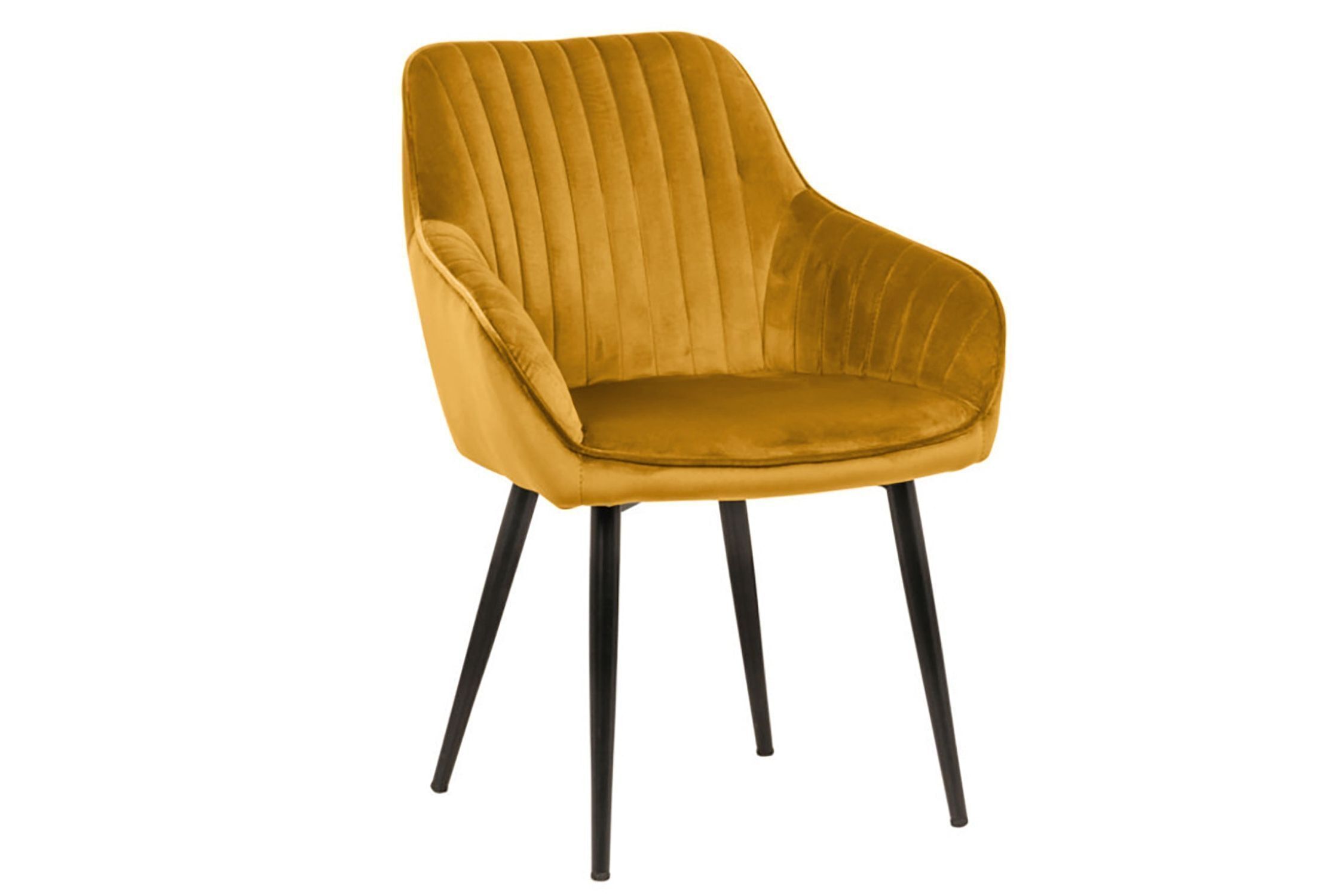 Fauteuil velours métal jaune noir Moderne RITA