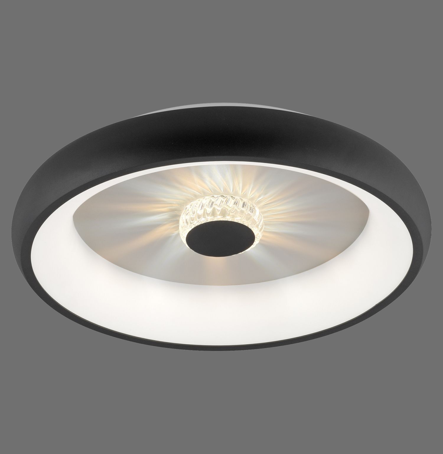 Dimmbare LED Deckenleuchte Kristalleffekt 29 W Schwarz Deckenleuchte