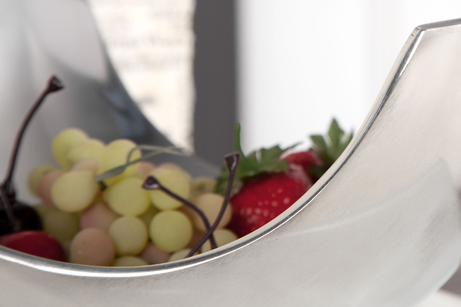 Coupe à fruits en aluminium 25x13 cm en argent Essen, Obst, Produzieren, Trauben, Pille