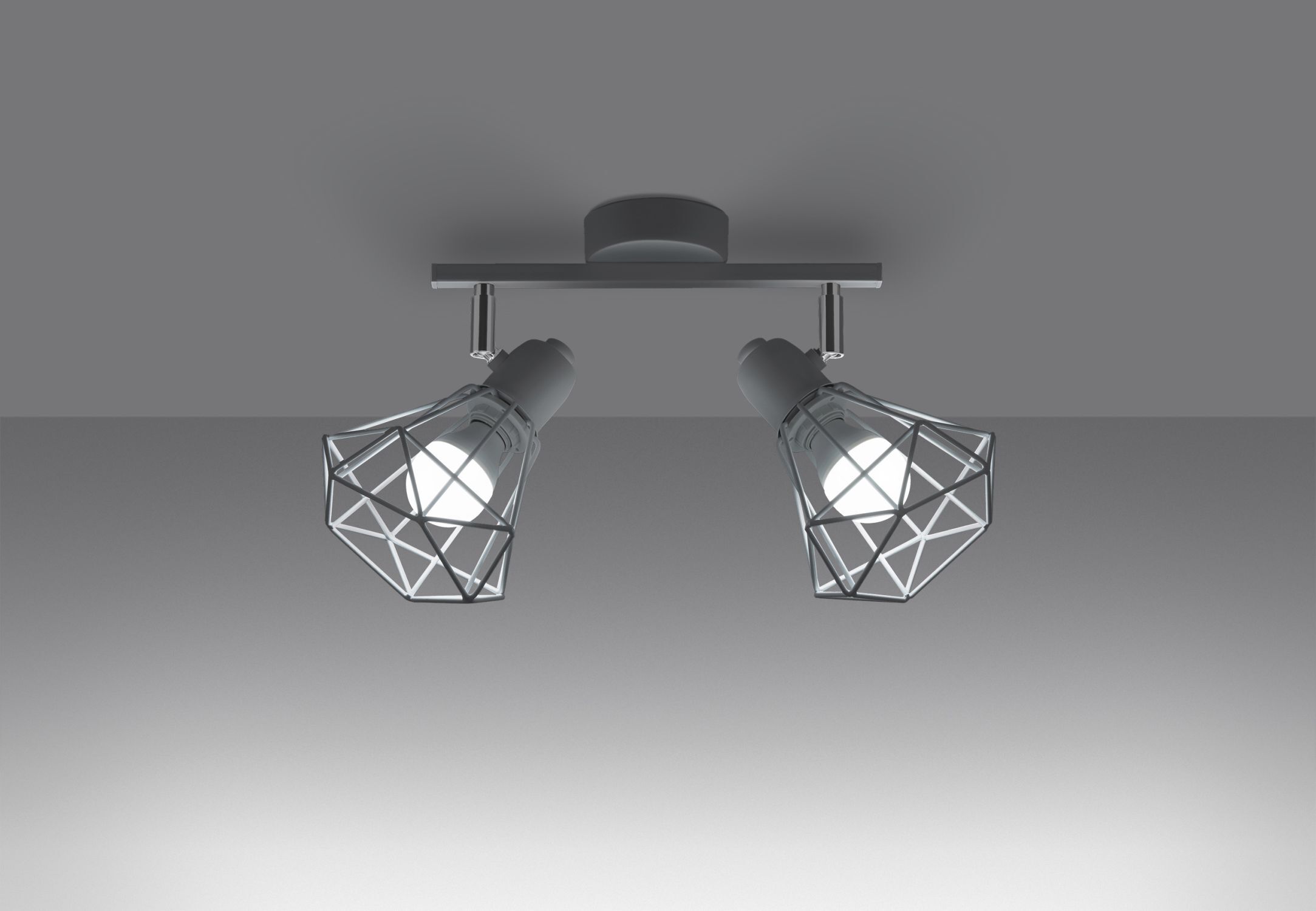 Spot de plafond blanc 31 cm de long réglable E27 métal Spot de plafond blanc 31 cm de long réglable E27 métal