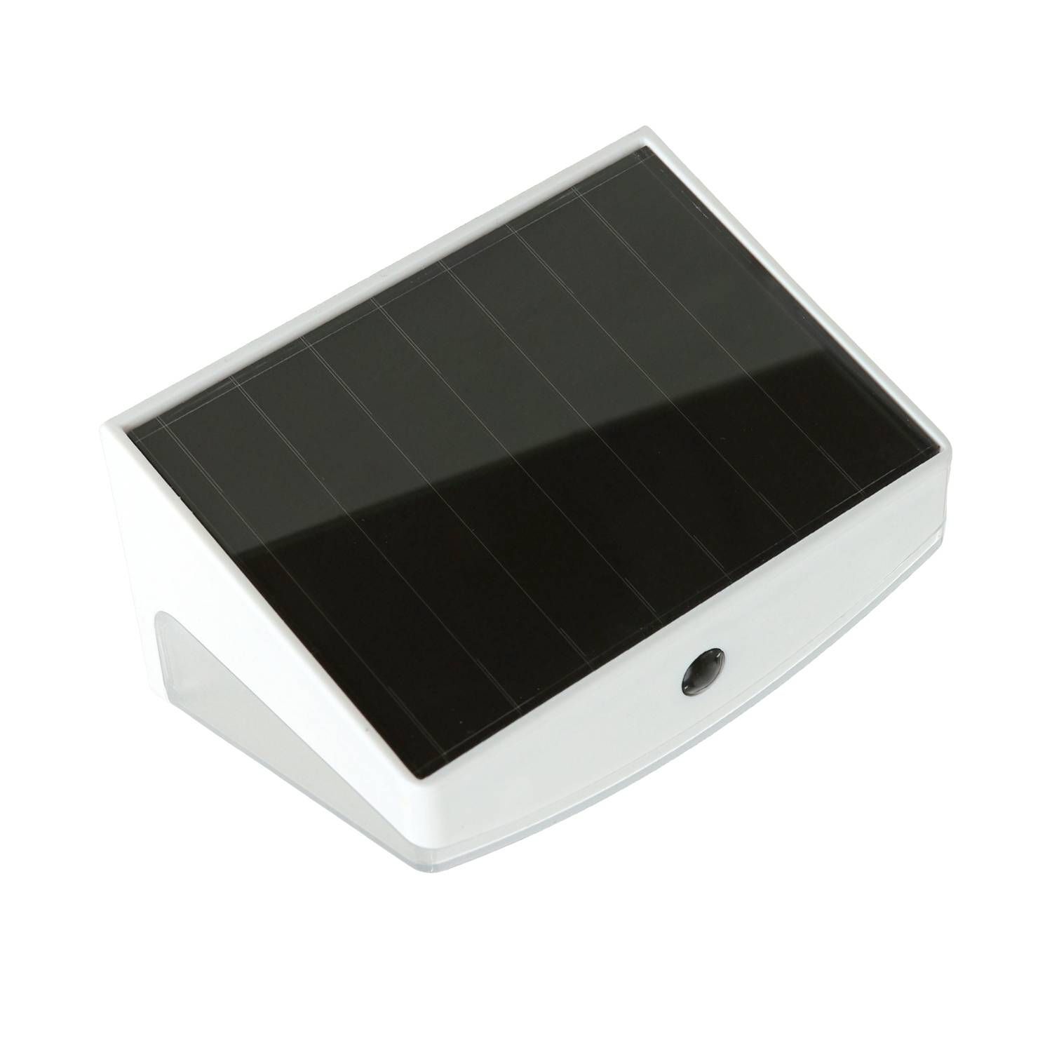 wandleuchte-aussen-hof-garten-terrasse-balkon-solar-bewegungsmelder-modern-led-weiss-005 solarpanel, solarladegerät, kompakt, weiße gehäuse, panel