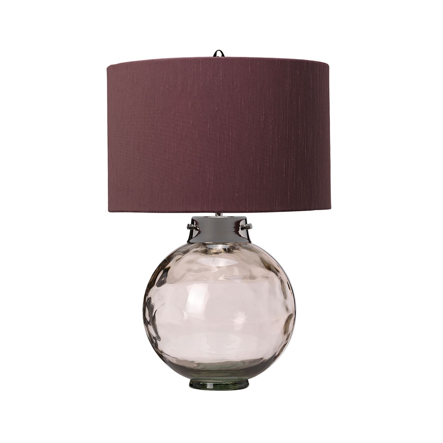 Lampe de table Rouge Gris E27 55,5 cm Verre Tissu Classique