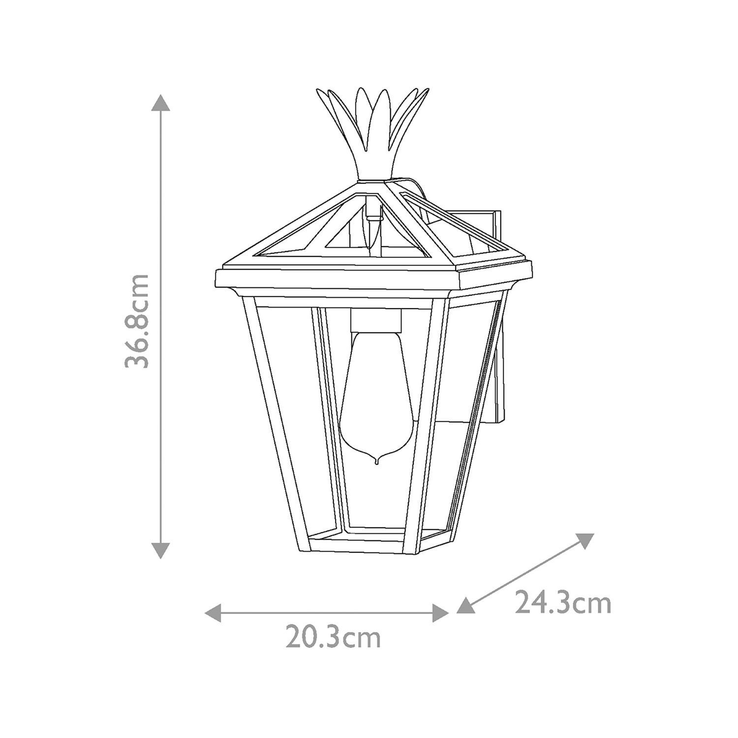 Applique extérieure noir verre aluminium IP44 E27 Vintage