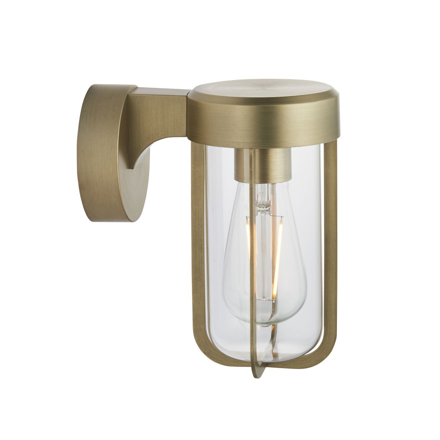 Applique murale extérieure E27 aluminium verre IP44 20,8 cm de haut en or