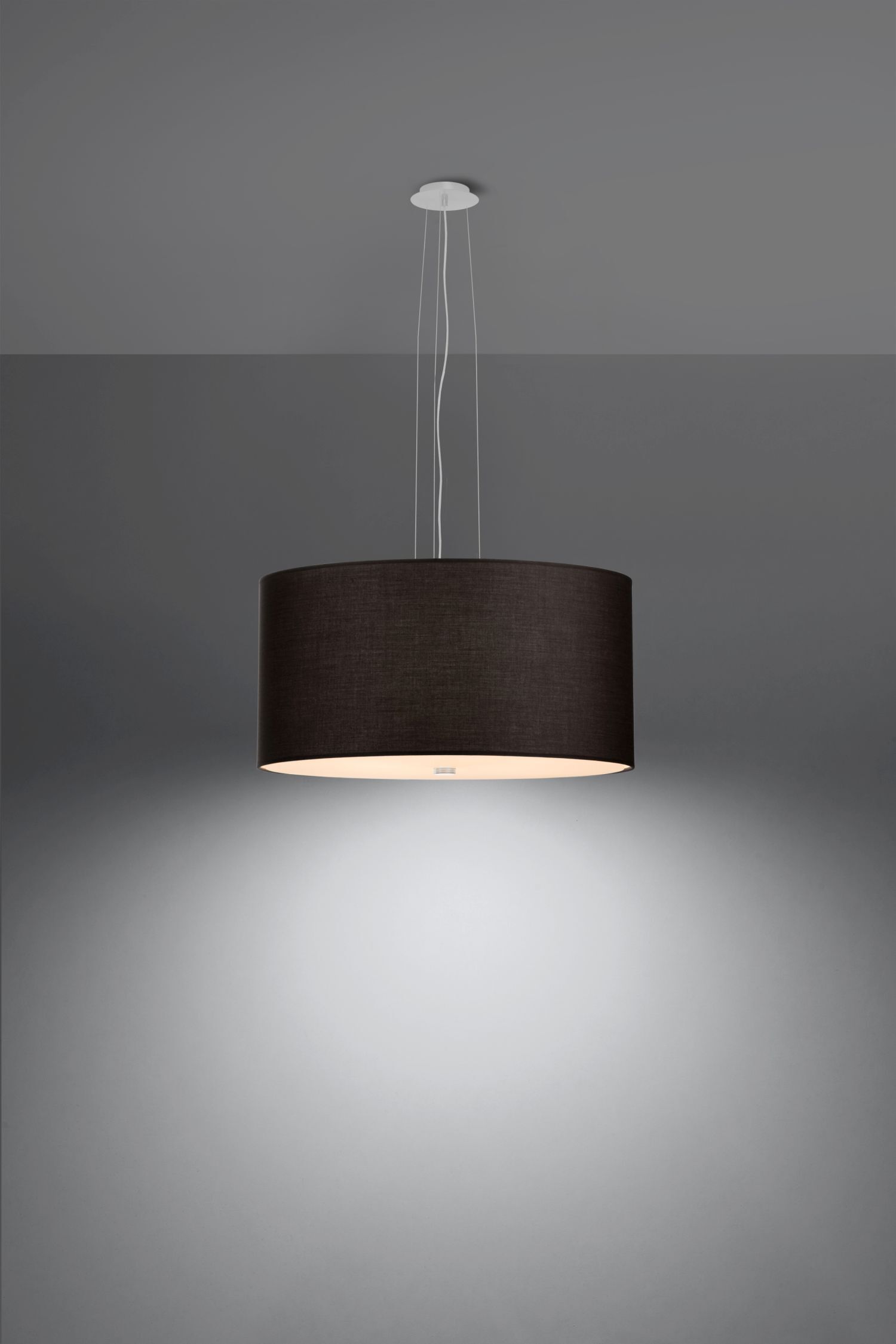 Suspension Tissu Verre Ø 50 cm Noir éblouissant rond