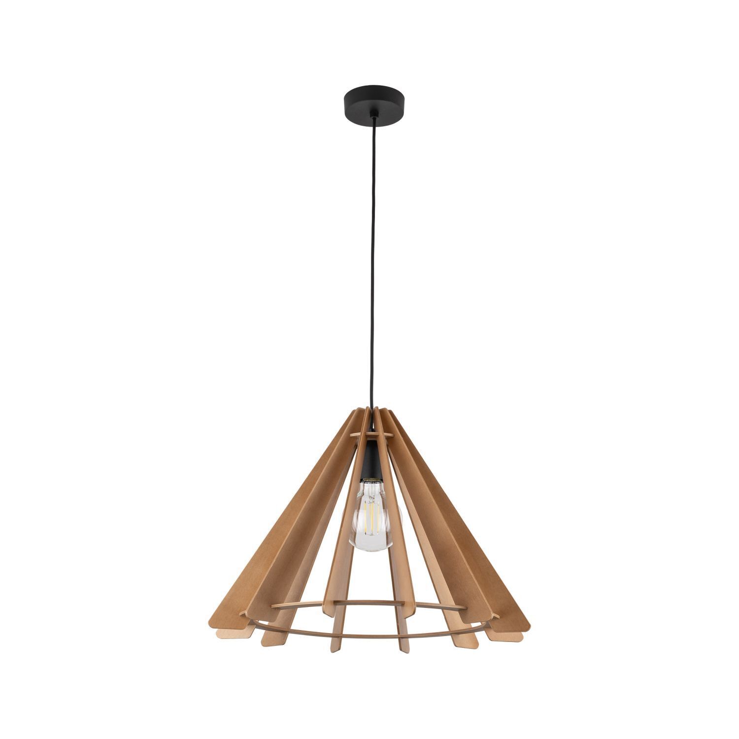 Suspension en bois E27 Ø 50 cm H : max. 160 cm réglable Lampe, Kronleuchter
