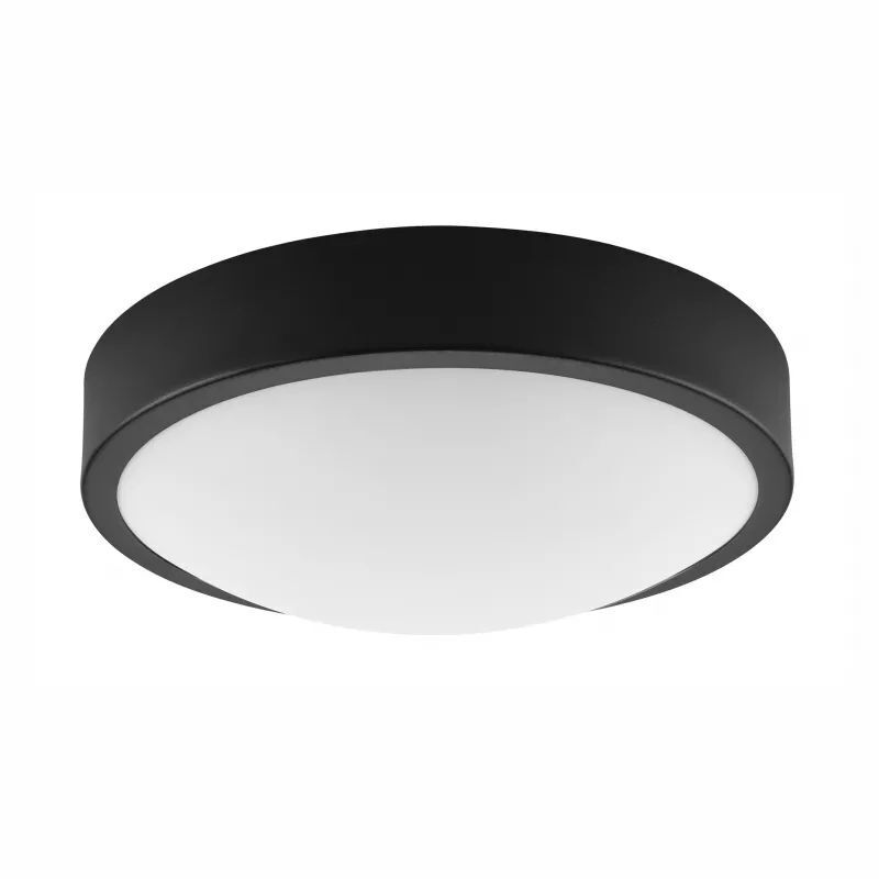 Lampe de plafonnier confortable verre métal noir E27 Ø26 cm