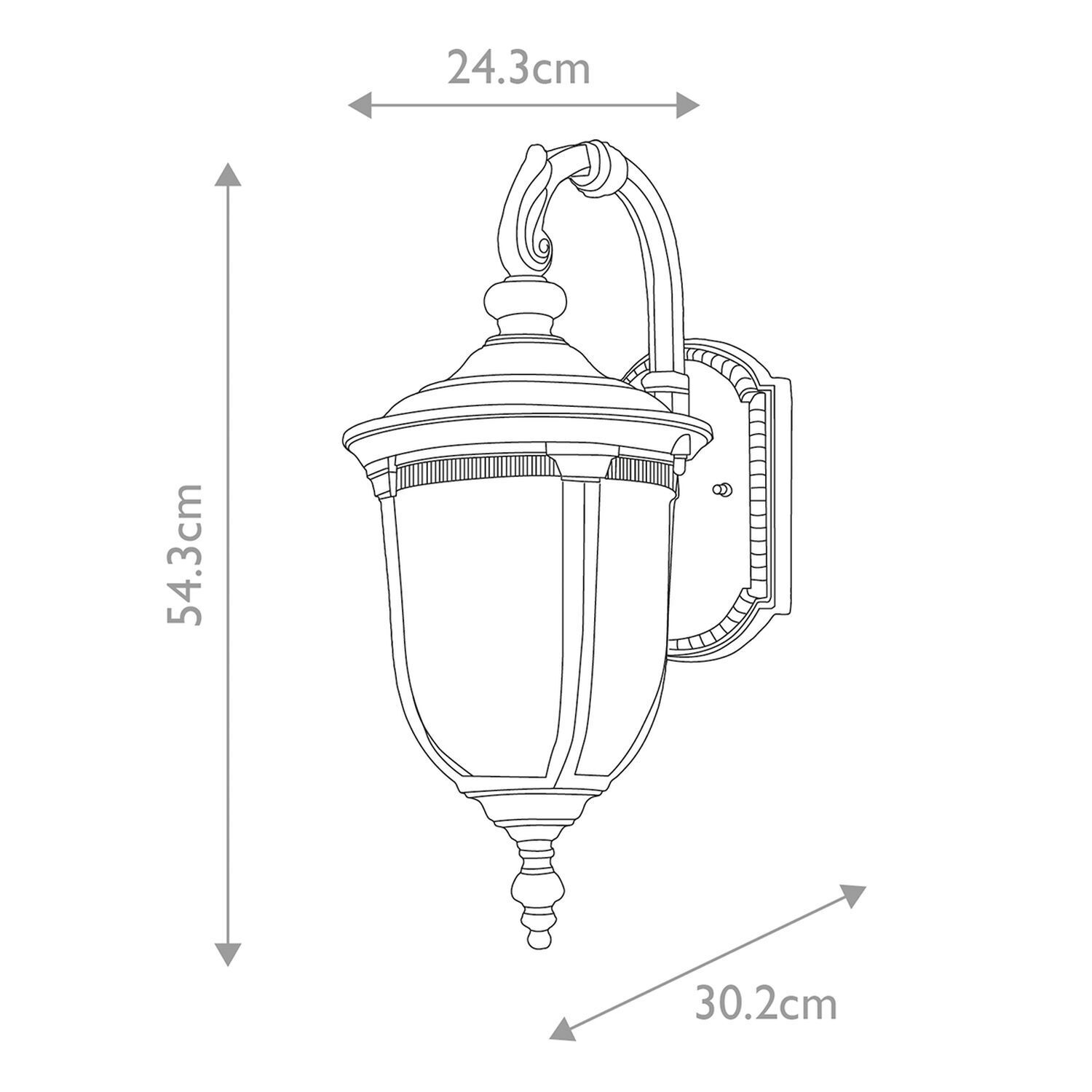 Lampe murale extérieure IP44 54,3 cm de haut en bronze rustique