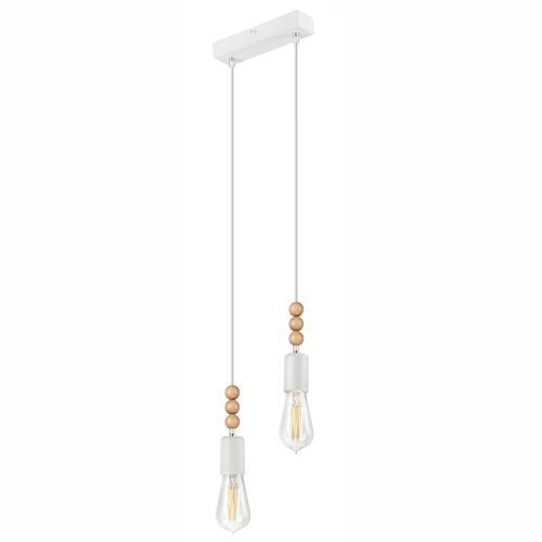 Suspension moderne Table de salle à manger Blanc Lampe en bois