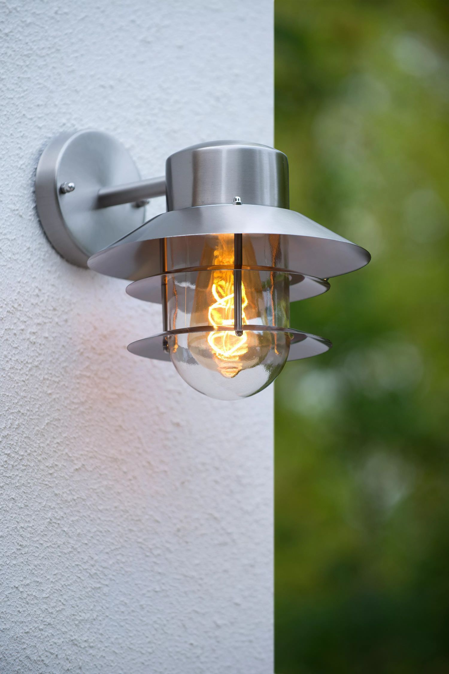 Lampe d'extérieur mur verre aluminium en chrome IP44 E27 balcon