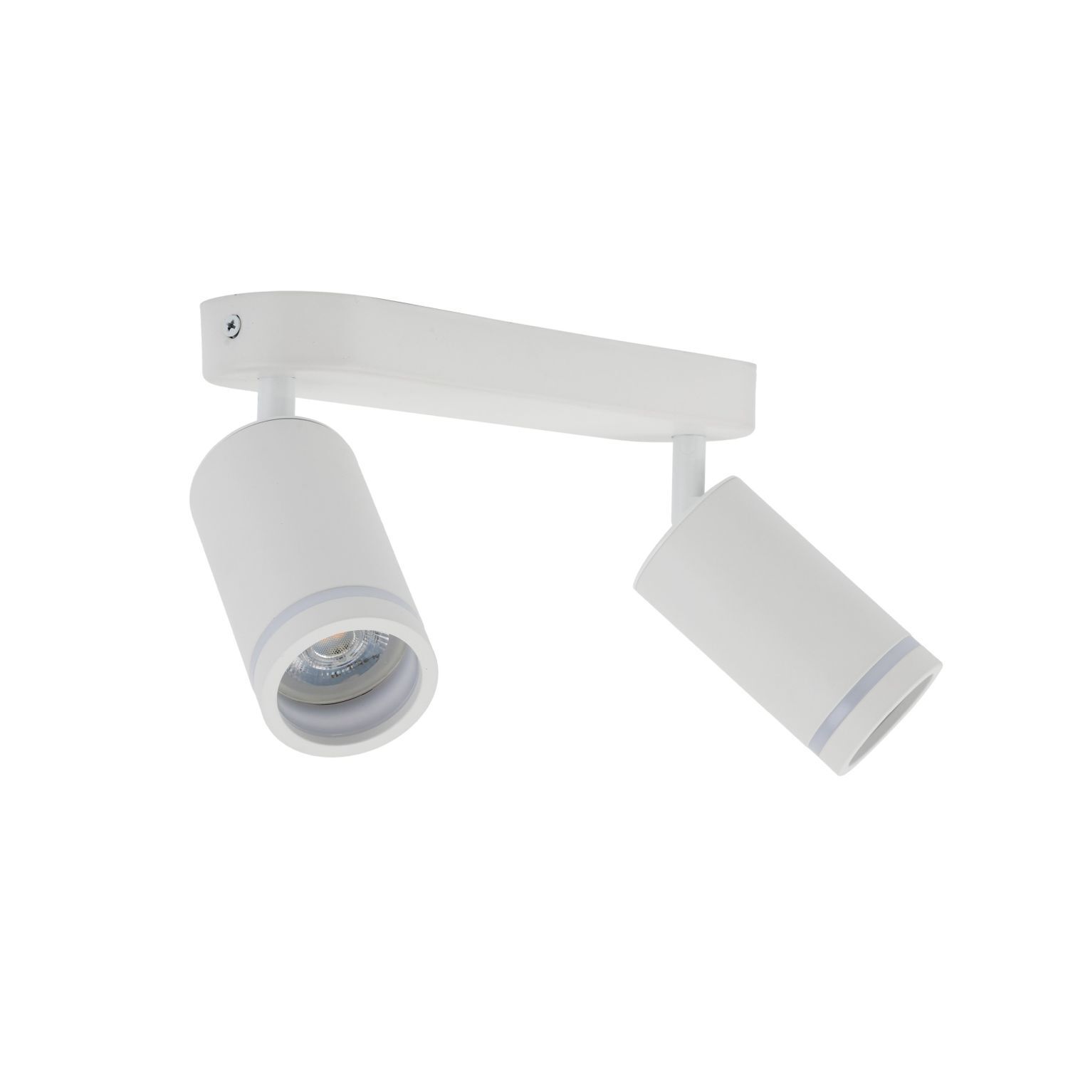 Plafonnier blanc métal 43,5cm orientable 2 flammes GU10 Beleuchtung, Badezimmer, Drinnen, Zimmer, Duscharmatur