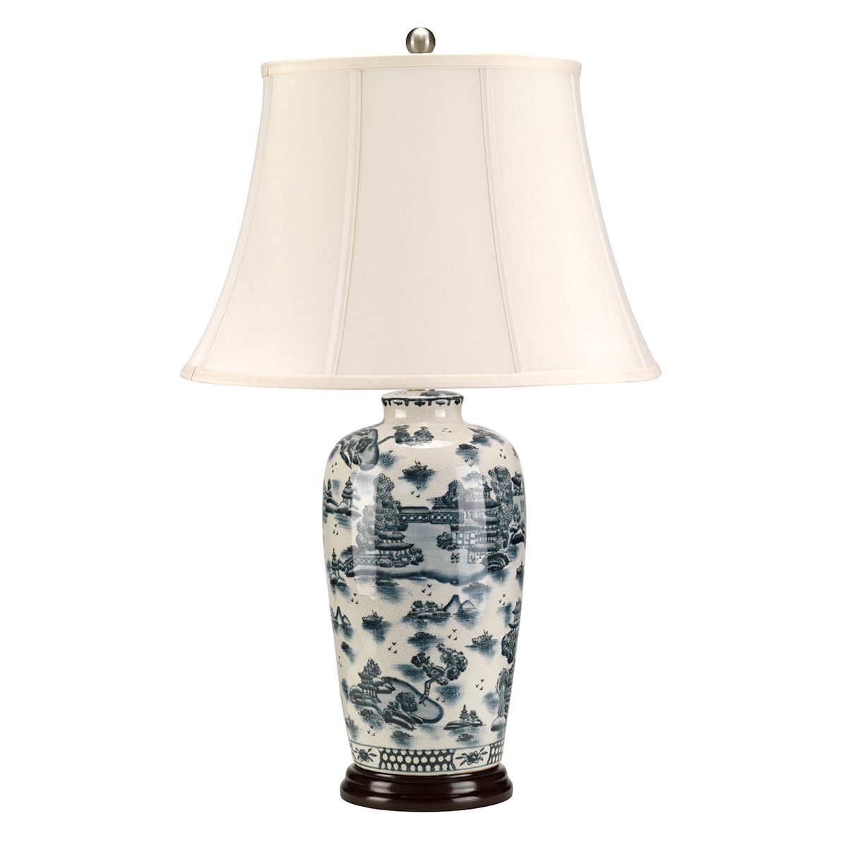 Lampe de table Porcelaine 73 cm Bleu Blanc SIMONIA