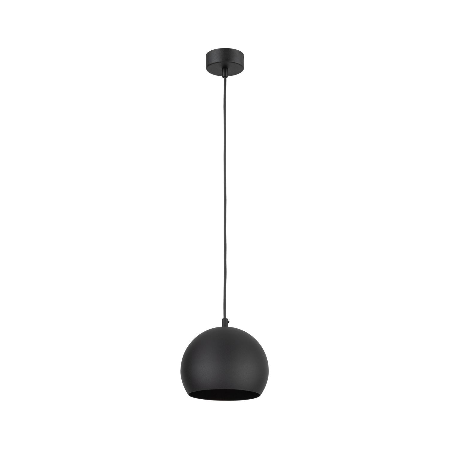 Suspension métal E27 ronde Ø 17 cm ajustable Noir Boule