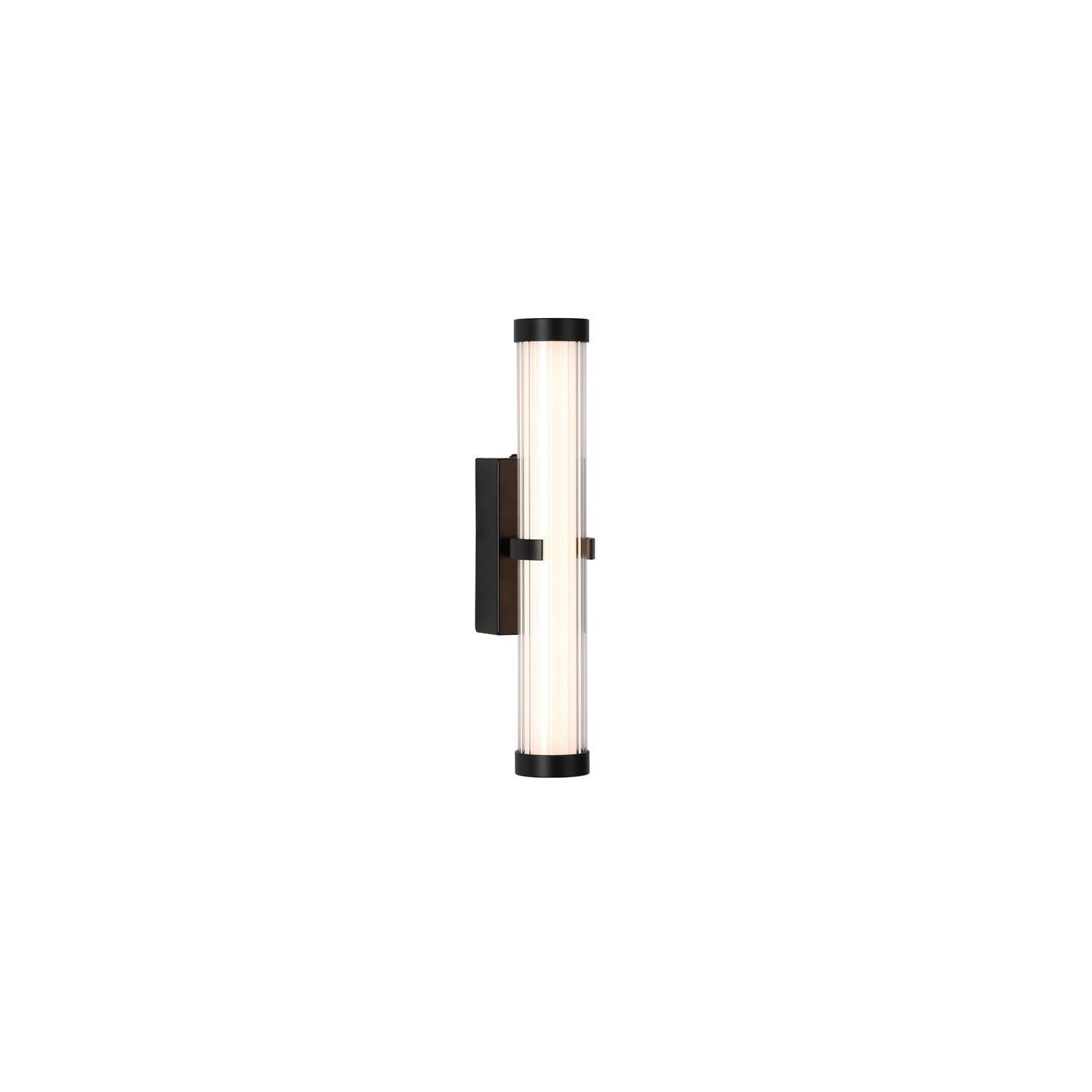 Applique LED Métal Verre IP44 H:32,5 cm Noir Blanc