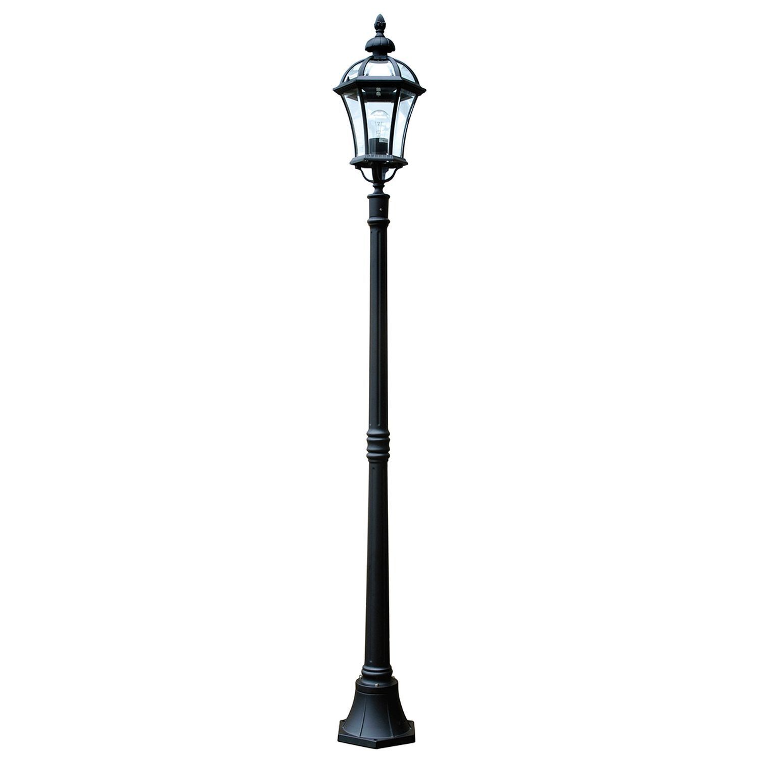 Elégant luminaire sur mât GWEN Noir Rustique 192cm chemin