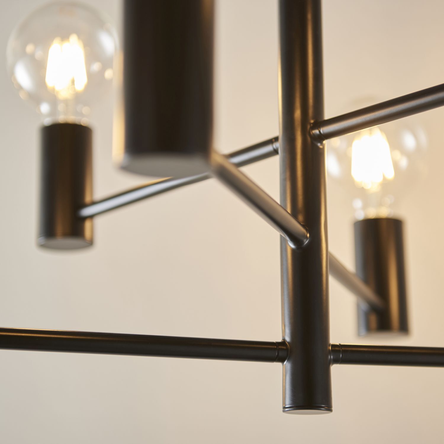 Lampe de plafonnier métal noir L : 55,3 cm minimaliste 6x E27