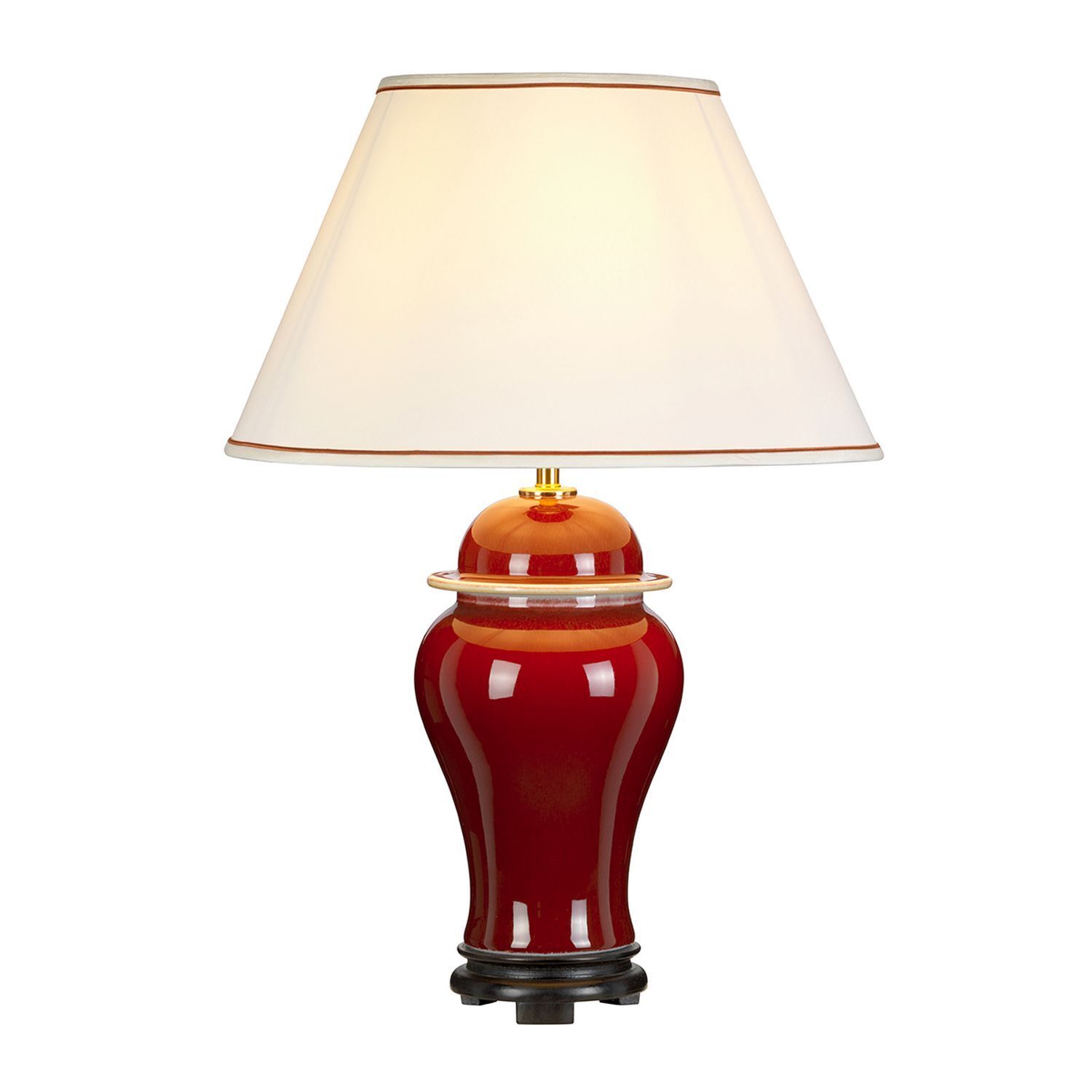 Lampe de table céramique rouge écru blanc E27 65 cm MALDRA