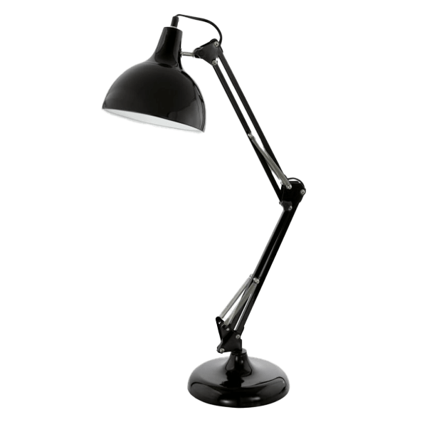 Schreibtischlampe, Tischlampe, Schwarz, Metall, Klemmarm, Dreharm, Arbeitsleuchte, Industrie/Design, Led-Lampe, Leuchte mit Schirm