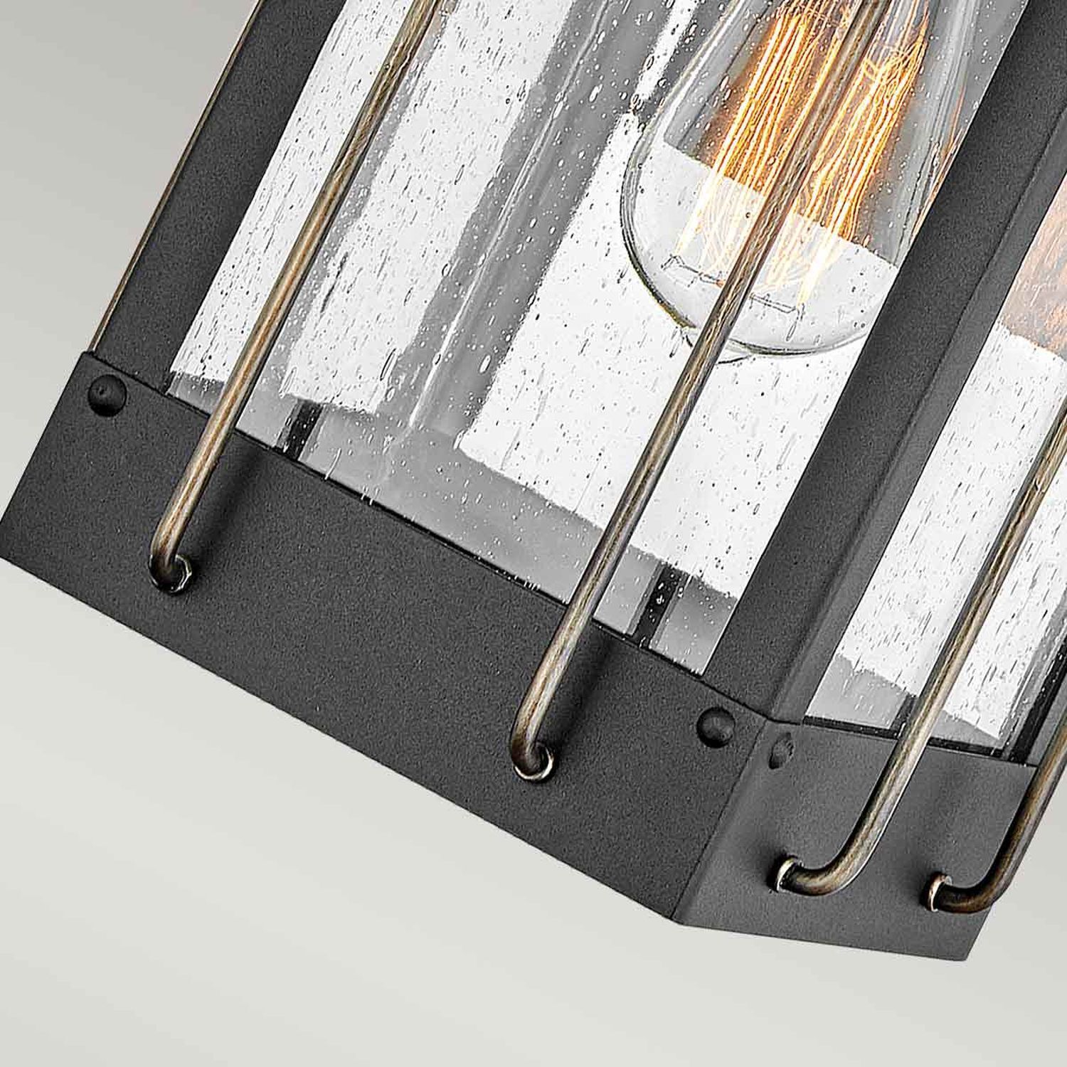 Lampe d'extérieur E27 mur verre aluminium IP44 hauteur 34,4 cm