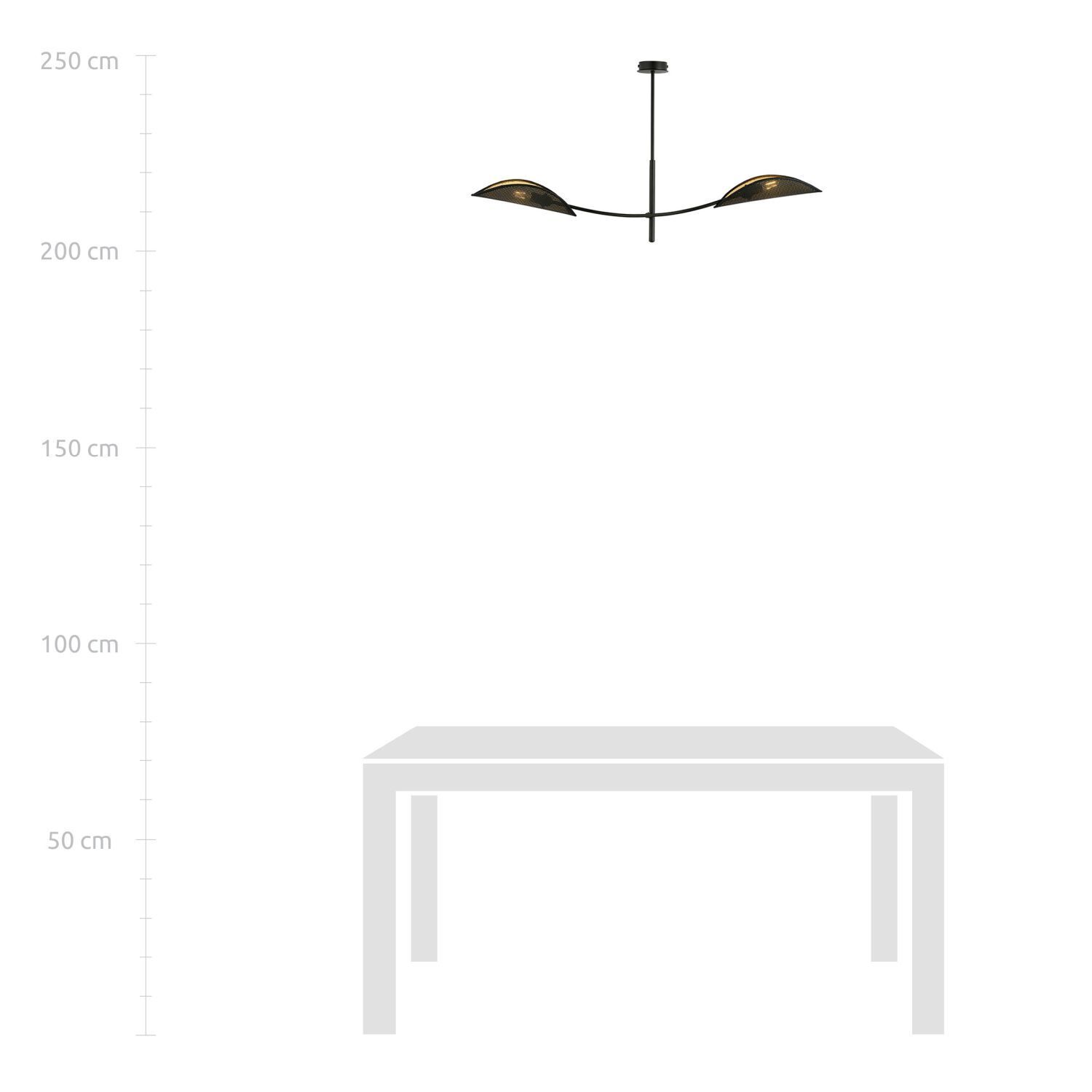 Plafonnier tissu métal 103 cm de long pivotant en noir or Gerät, Deckenventilator, Elektrisches Gerät