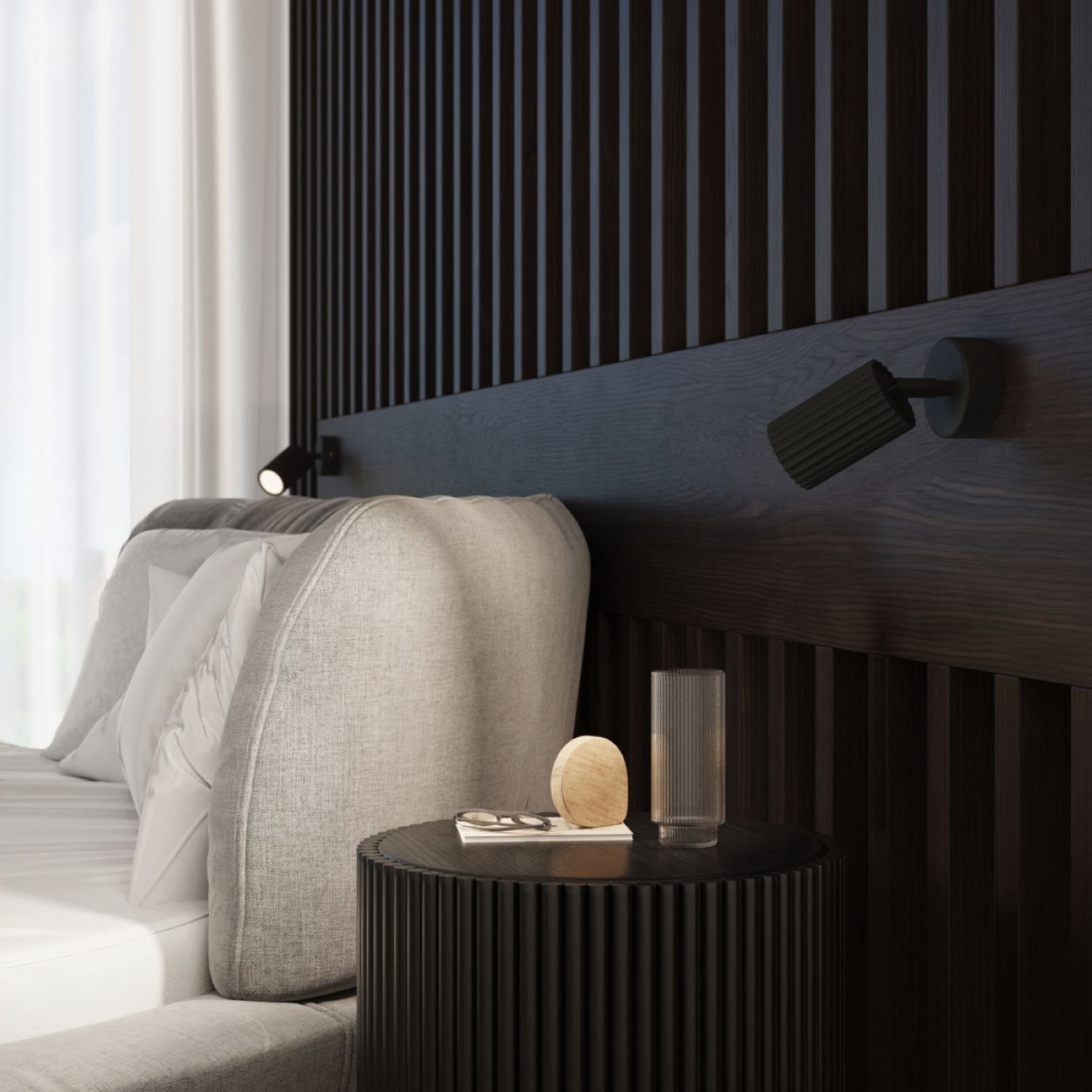Spot mural noir GU10 L : 8 cm petit orientable Moderne Alu