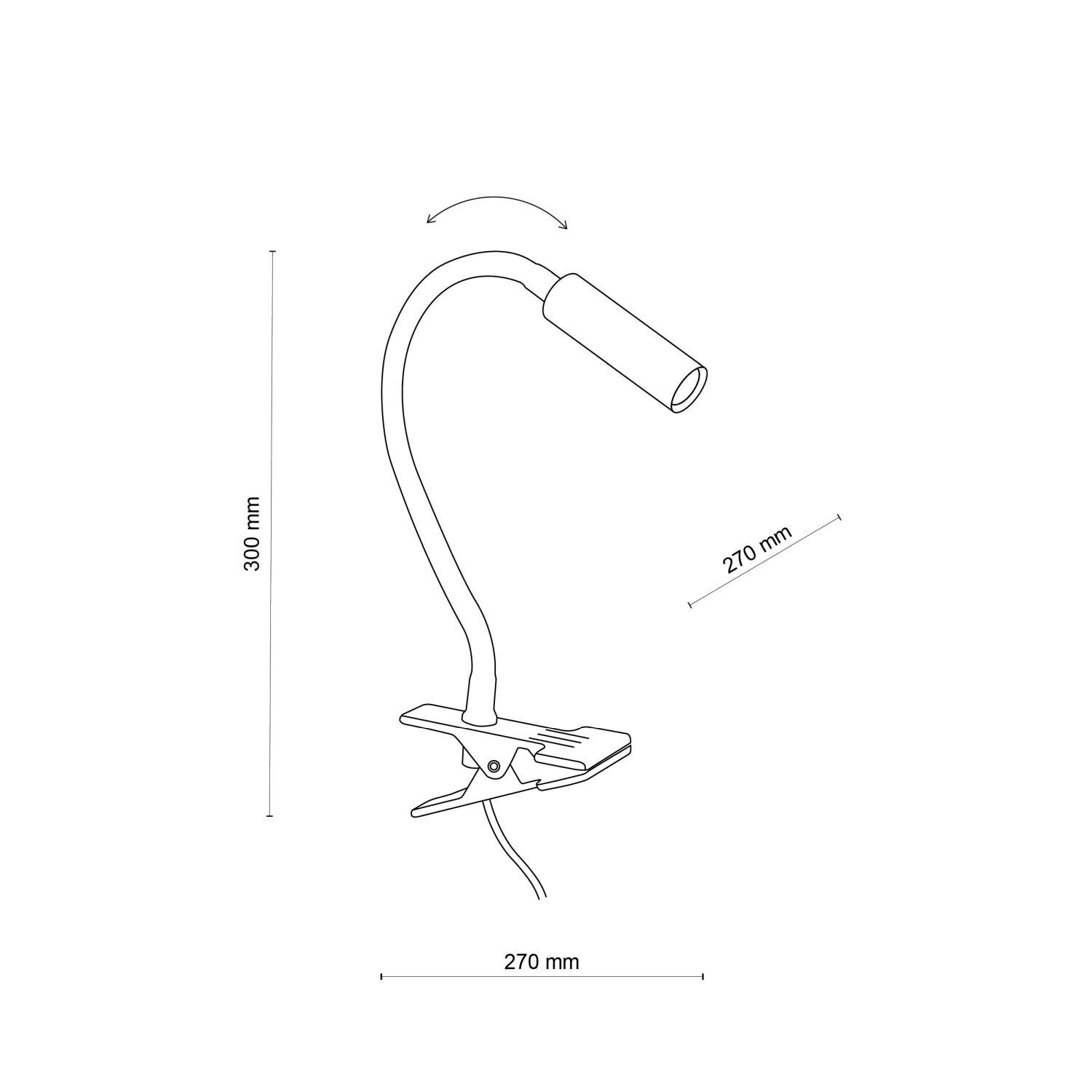 Lampe de bureau Flexarm noir chrome G9 hauteur 40 cm