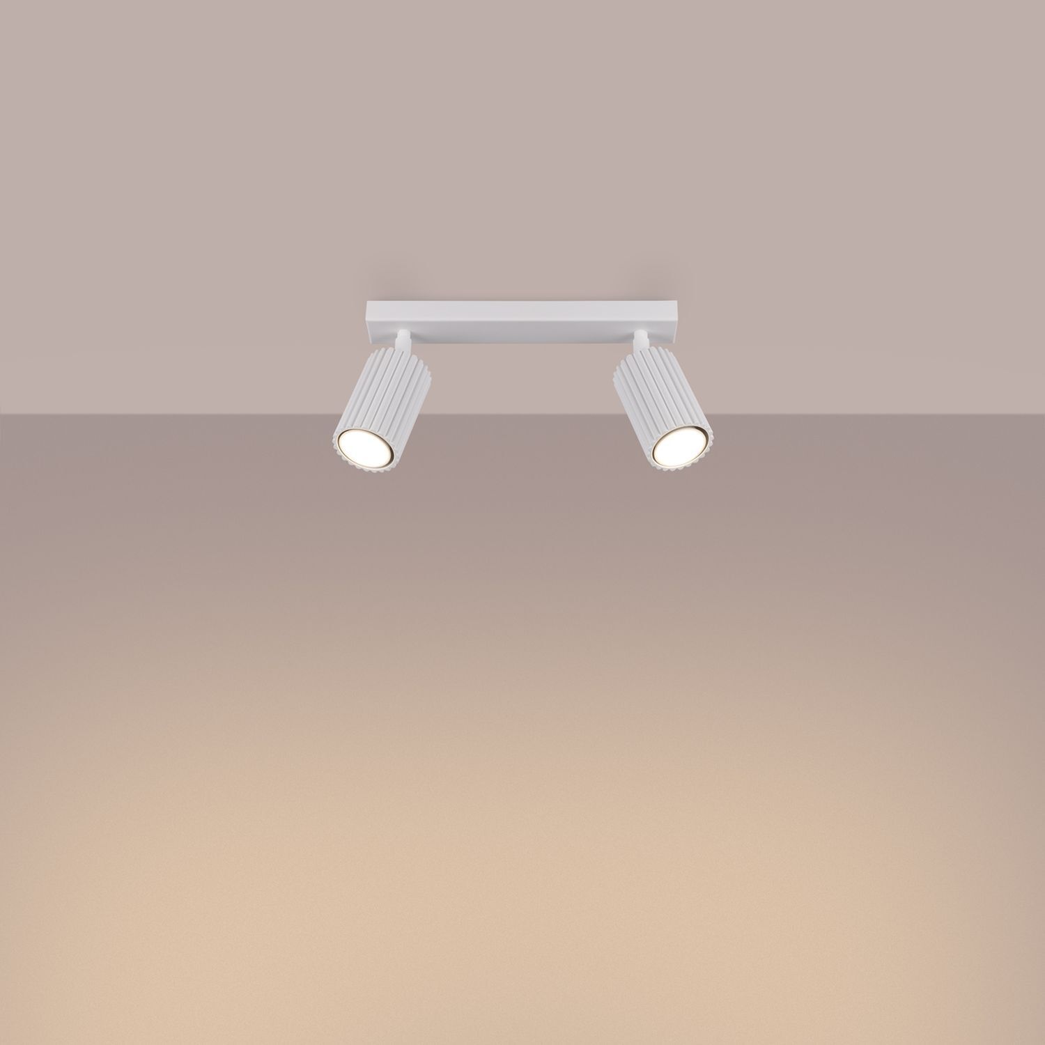 Spot de plafond blanc GU10 à 2 flammes L : 30 cm petit Moderne