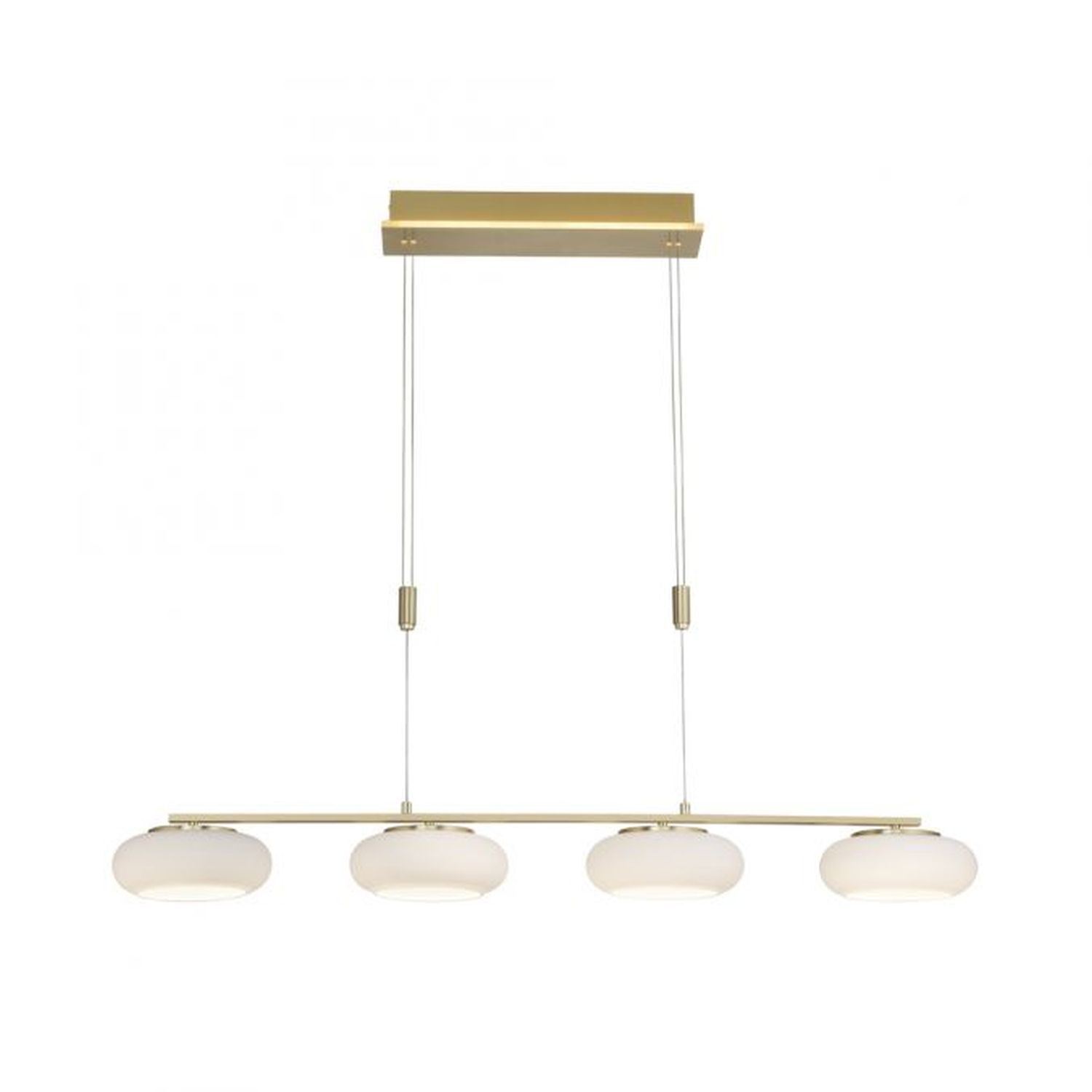 LED Hängelampe Glas 108 cm Fernbedienung in Messing Lampe, Leuchte, Kronleuchter, Deckenleuchte