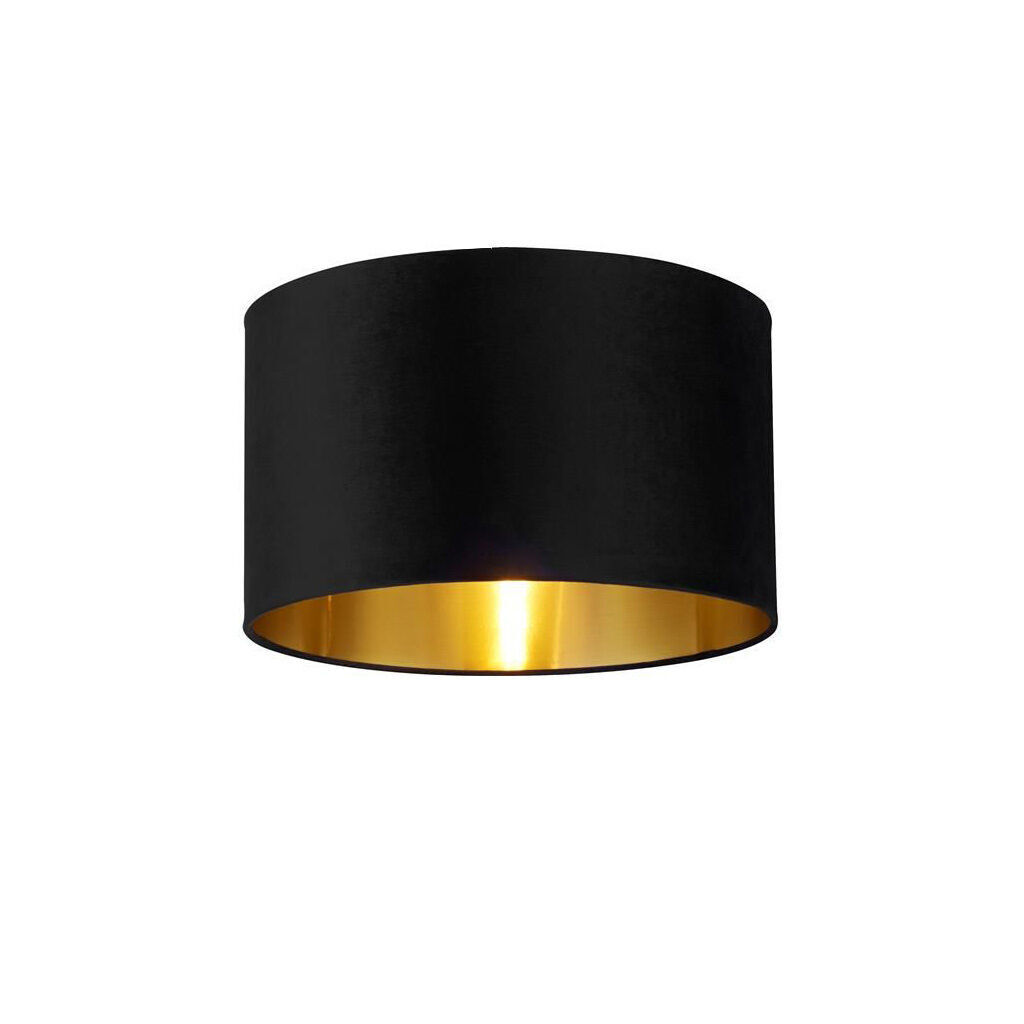 Lampenschirm Hängelampe Schwarz Gold Ø 40 cm Stoff Modern Deckenleuchte, Lampe