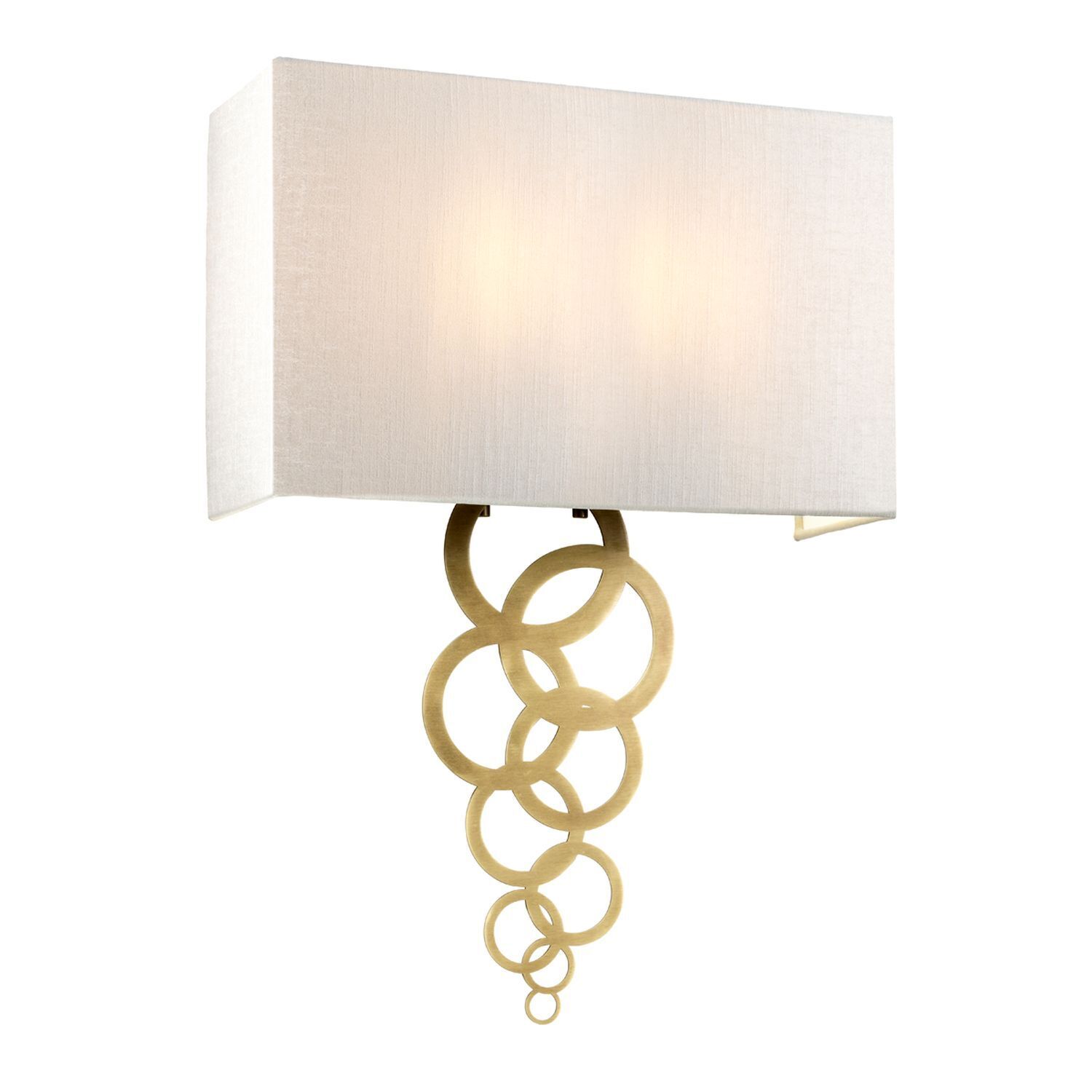 Applique murale Up Down en laiton crème antique tissu métal